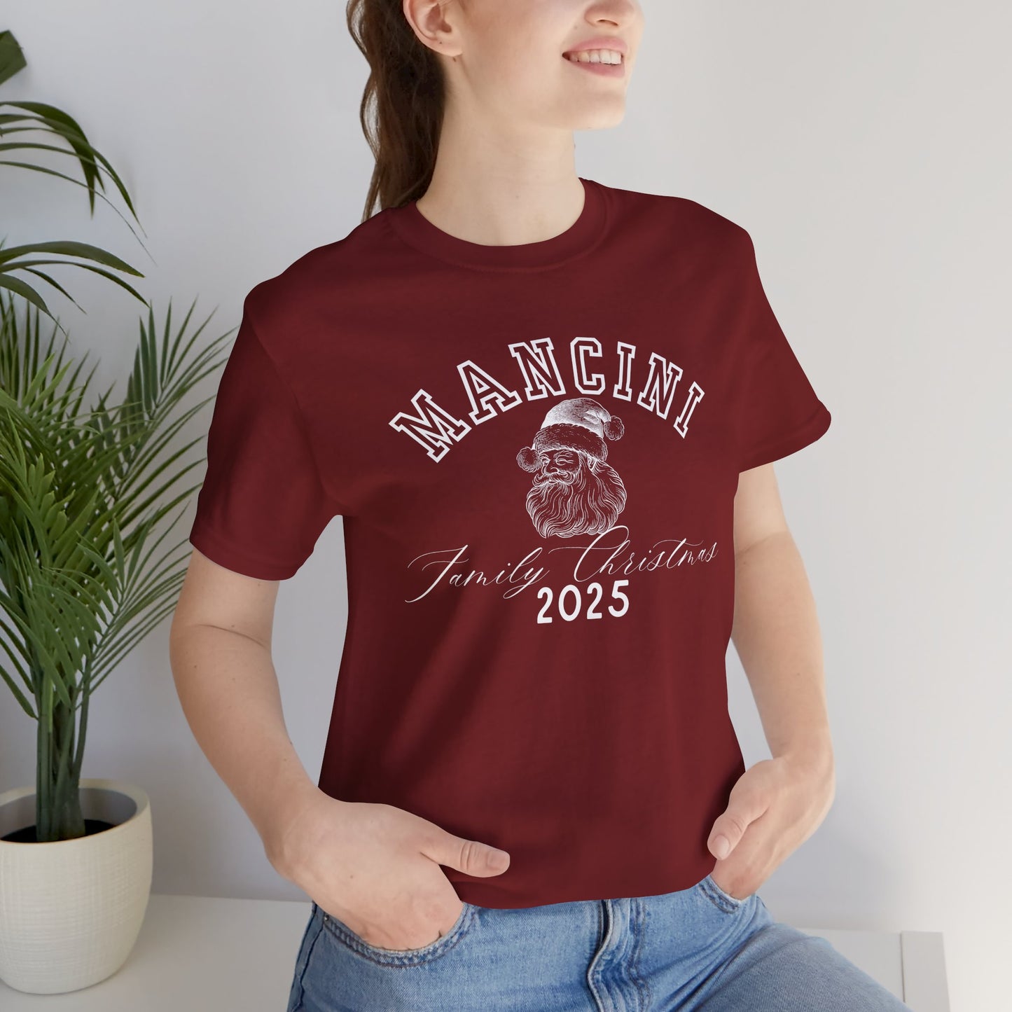 FAMILY NAME- SANTA- Personalized- Unisex Jersey Short Sleeve Tee