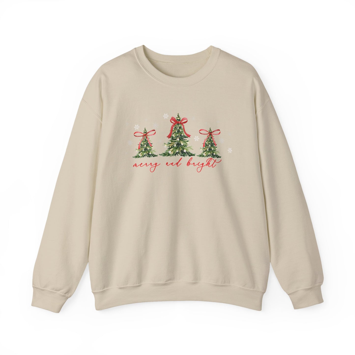 Christmas Trees "Merry and Bright" Christmas Crewneck