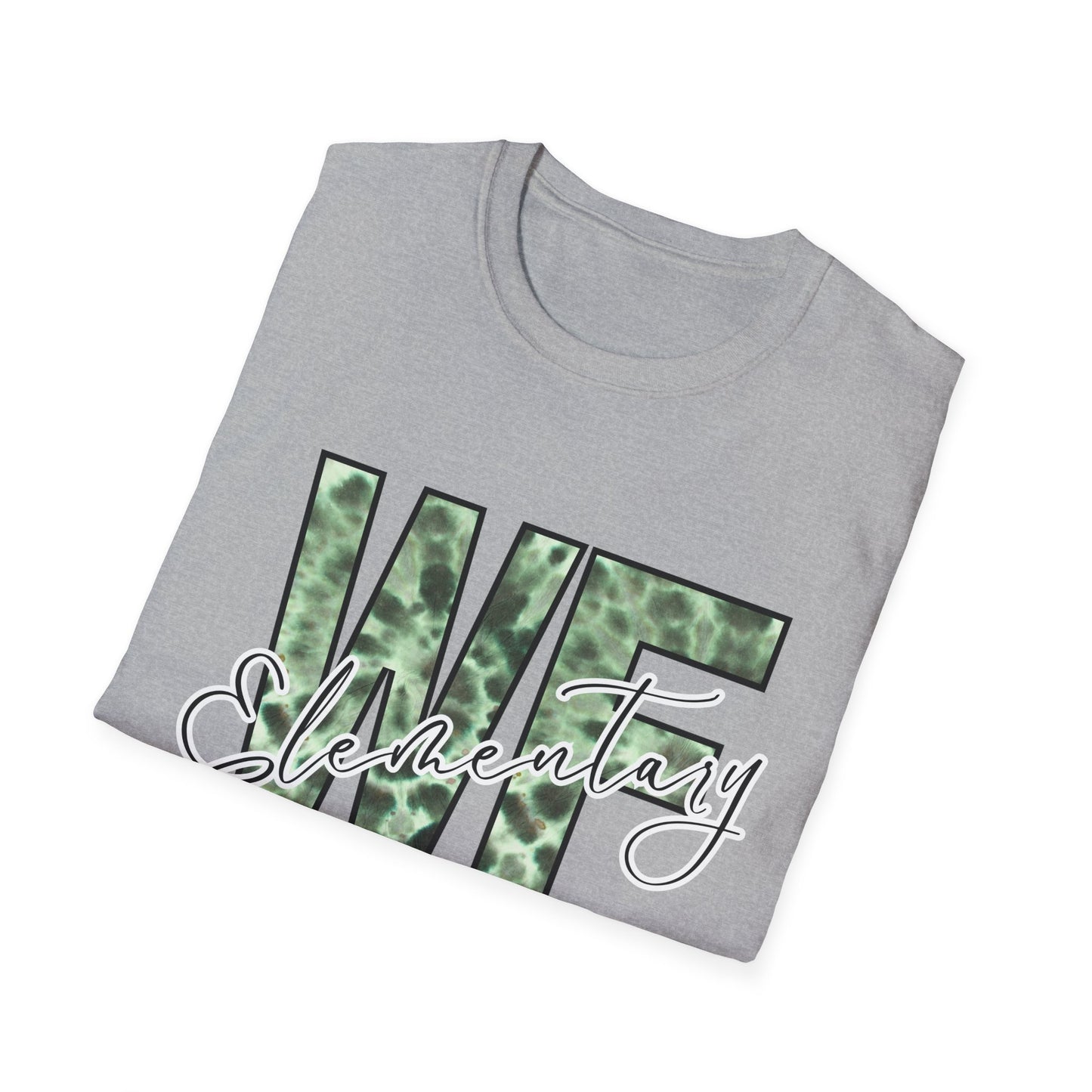 Tie Dye WFE Stylish Unisex Softstyle T-Shirt with WF Elementary Design