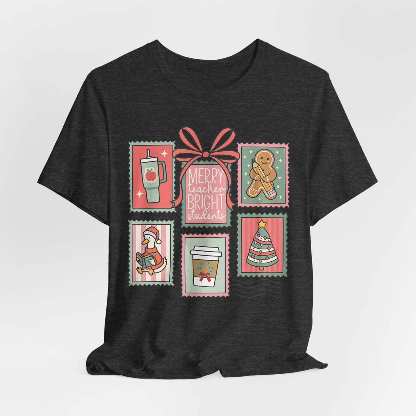 Merry Teacher, Bright Students— Christmas Unisex T‑Shirt