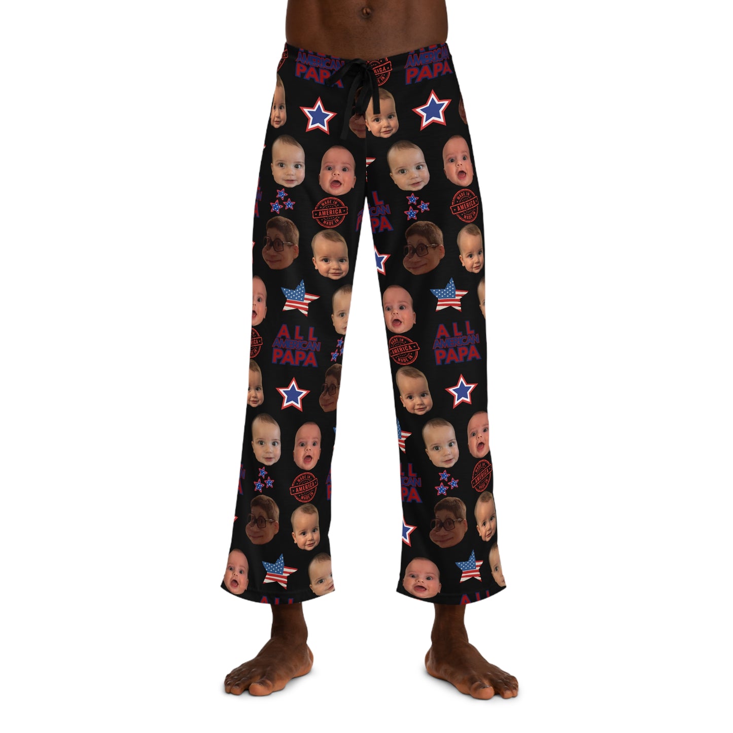 Alyssa- Personalized- Funny Baby Faces Men's Pajama Pants, Cute Sleepwear, Unique Gift for Dads