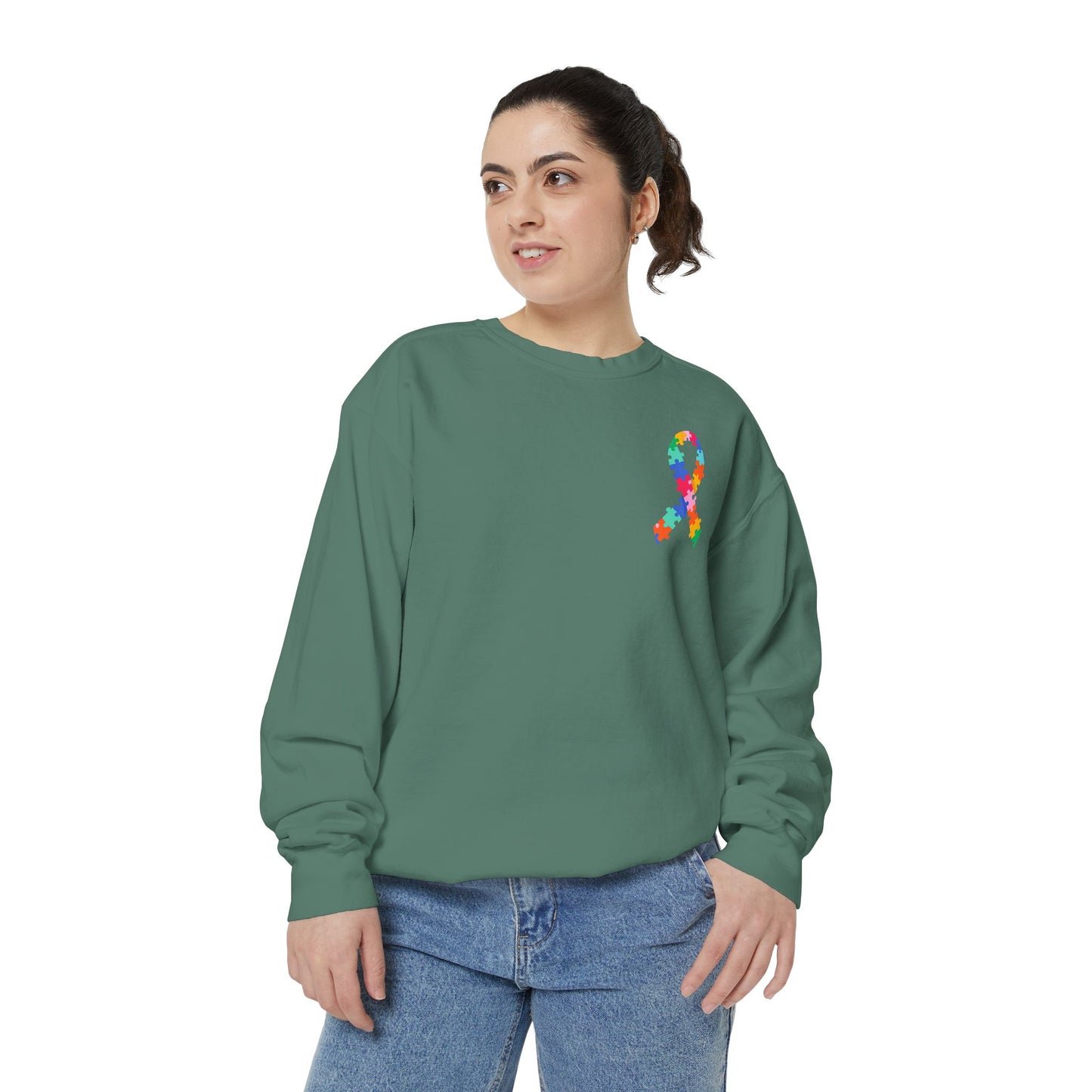 Autism Awareness Puzzle Piece & Ribbon Sweatshirt — Awareness Collection
