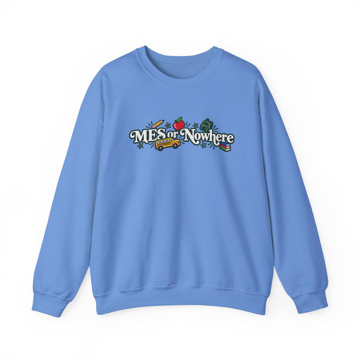 "MES or Nowhere w/ School Things" - Moriches Crewneck Sweatshirt