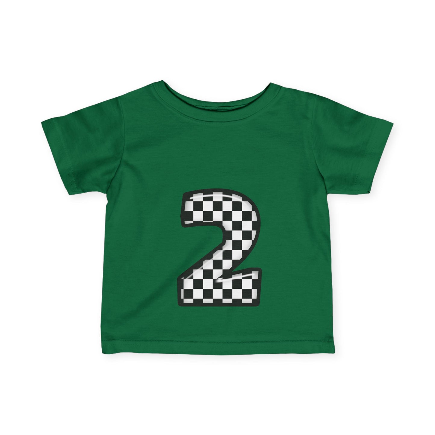 Mini-Checkered Number 2 Infant Jersey Tee - Perfect for Birthday Celebrations