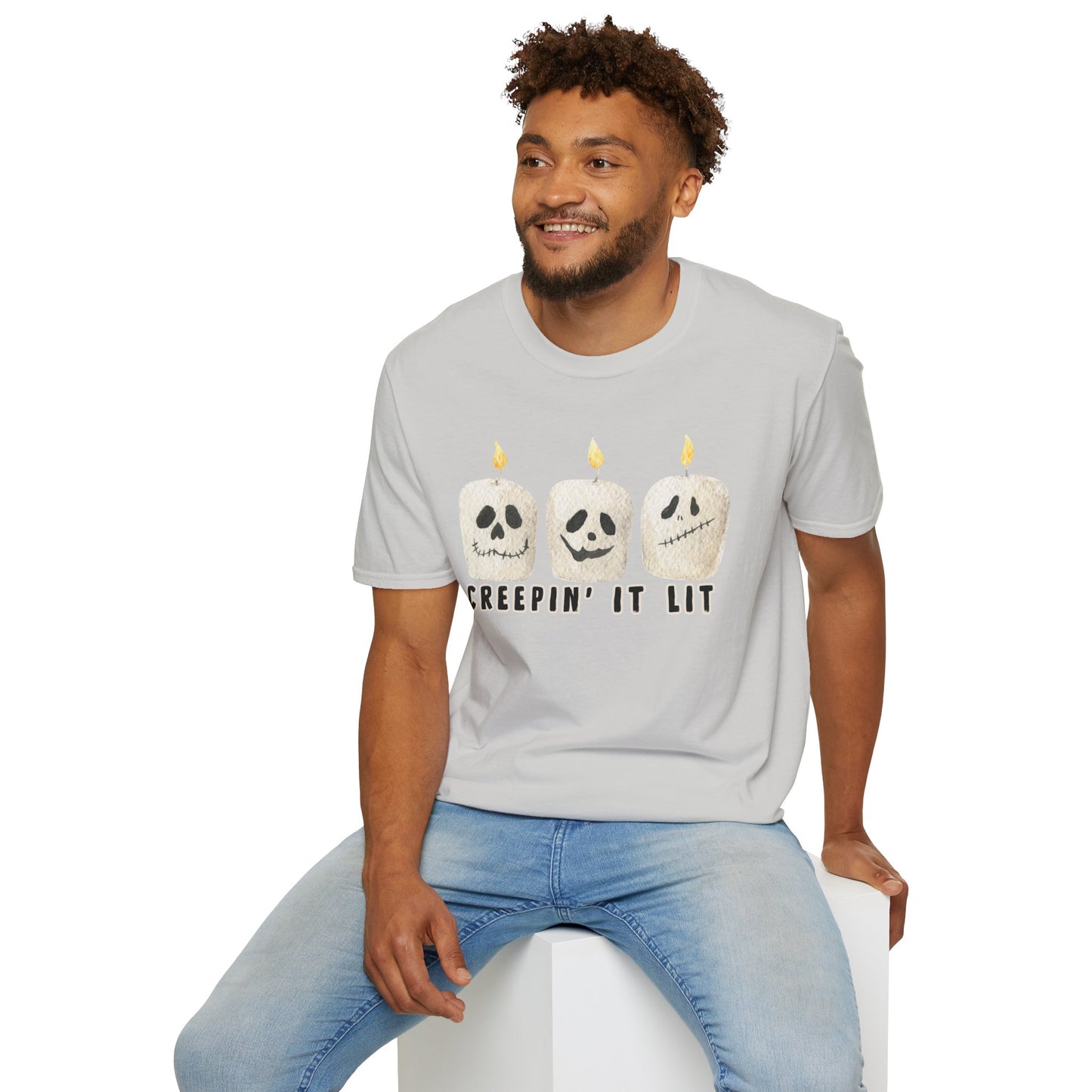 Creepin' it Lit Halloween Themed T-Shirt- Unisex Softstlye