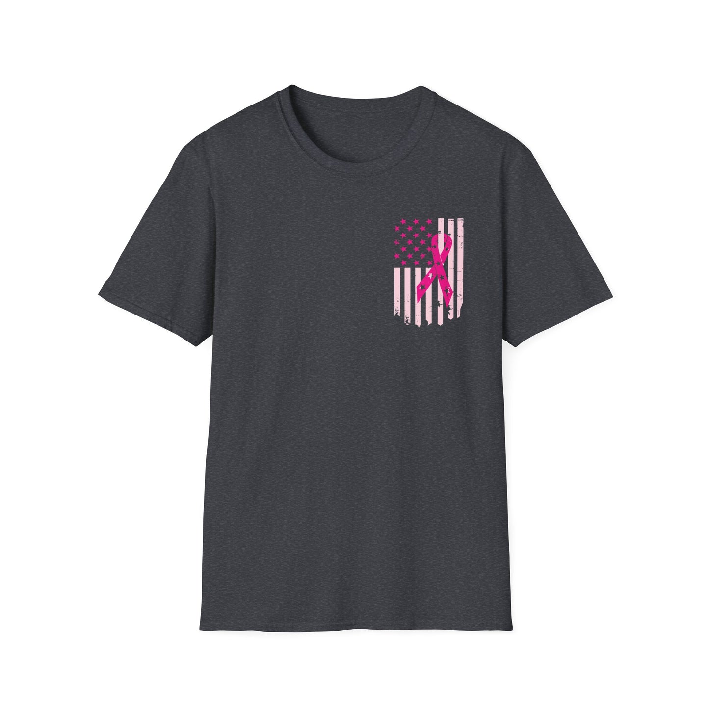 Breast Cancer Flag Awareness Tee, Unisex Softstyle T-Shirt