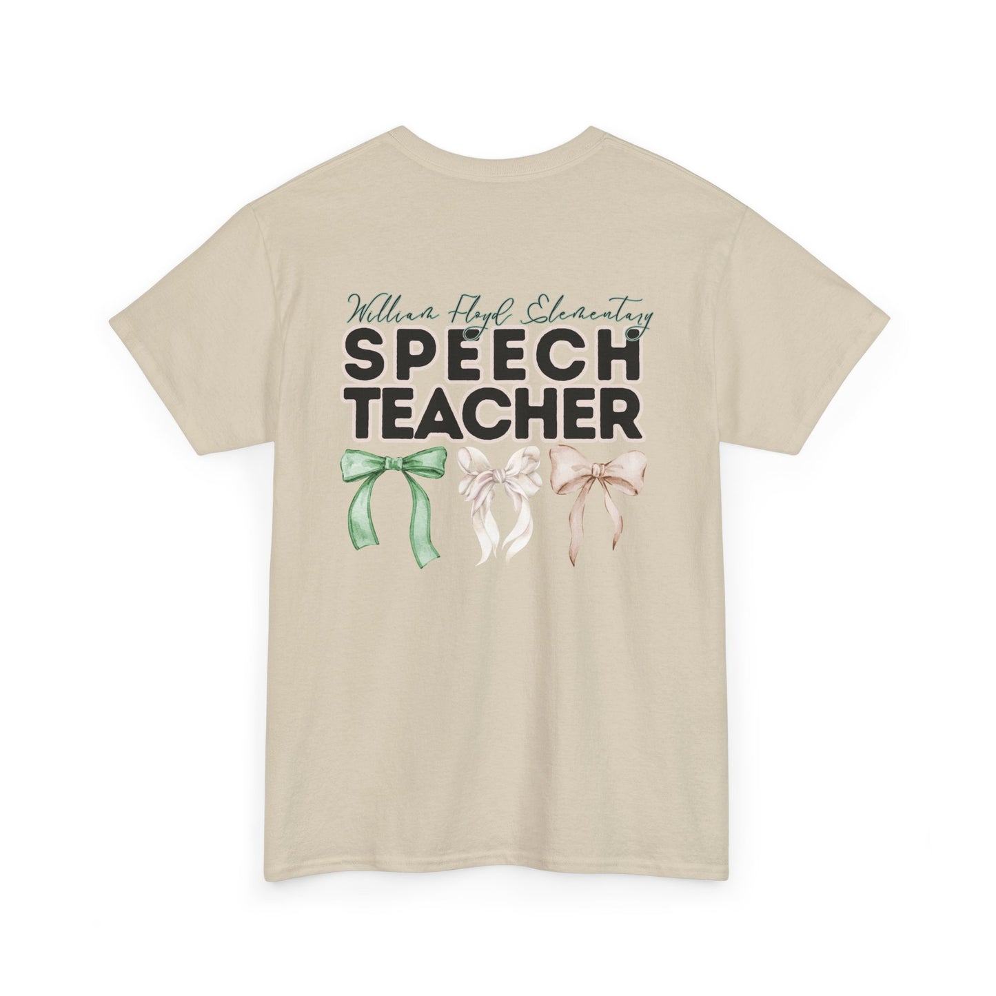 WFE Speech Teacher and Bows- Unisex Heavy Cotton Tee with Bow Design