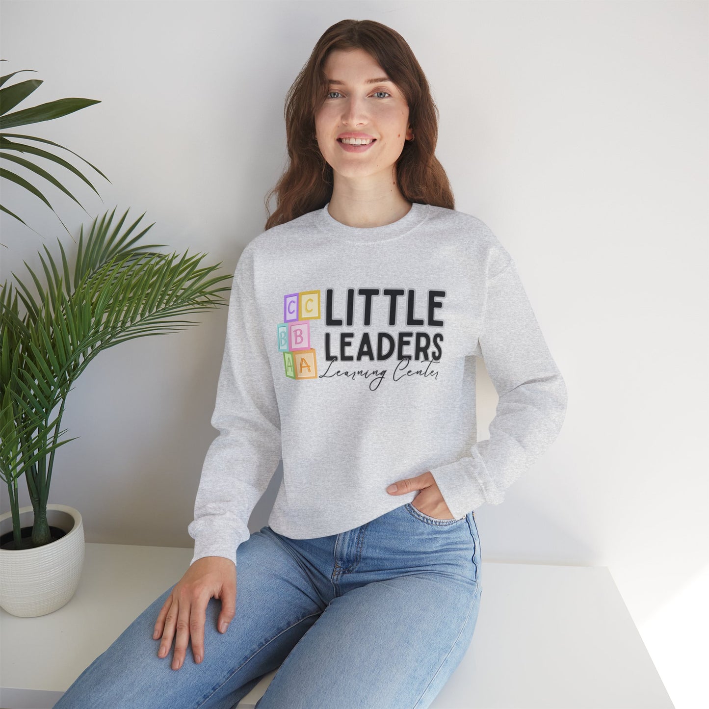 Little Leaders w/ Blocks Crewneck Unisex Sweatshirt