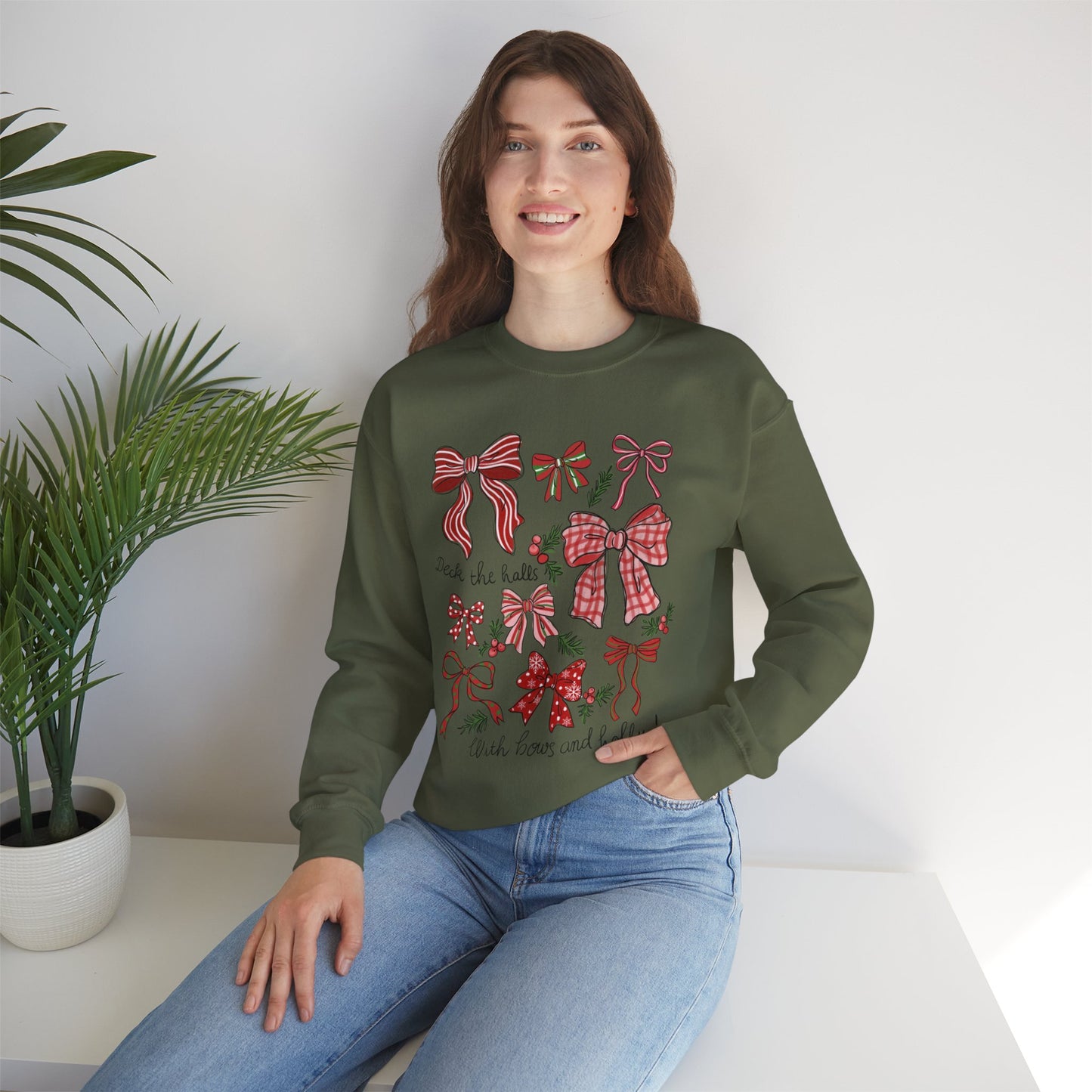 Holly Jolly Bows Christmas Crewneck