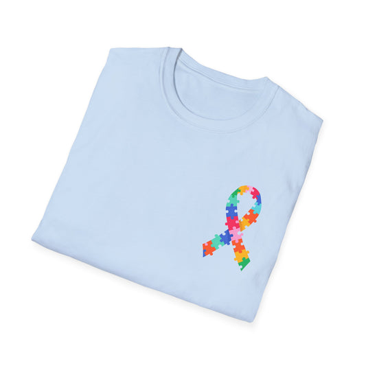 Autism Puzzle Piece & Ribbon T-Shirt — Awareness Collection