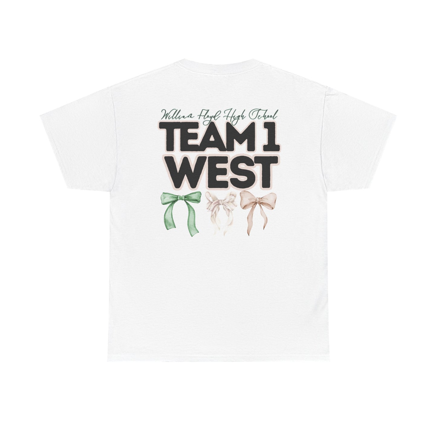 WFHS- TEAM 1 WEST- Floyd Strong Teacher and Bows- Unisex Heavy Cotton Tee with Bow Design