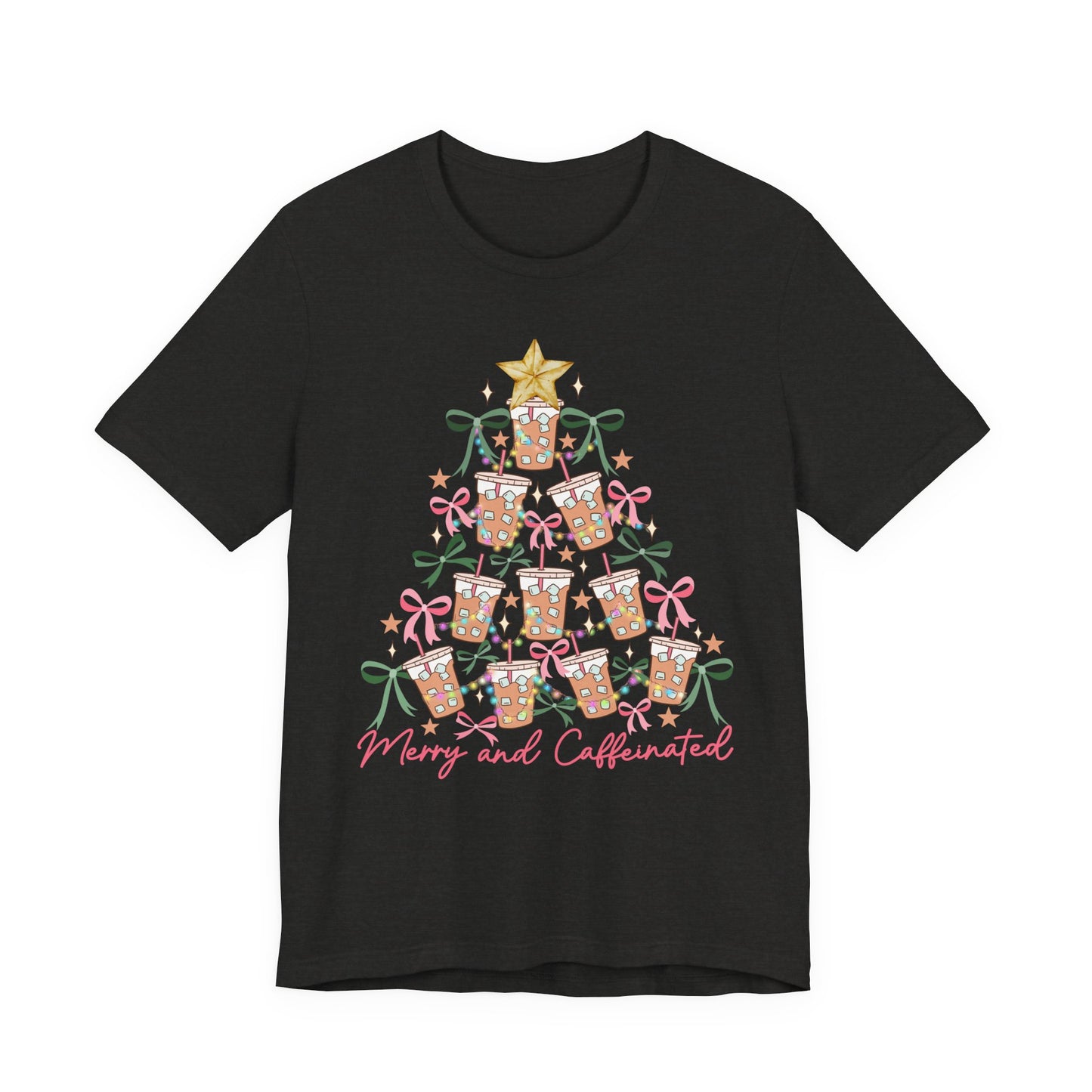 Merry and Caffeinated— Christmas Unisex T‑Shirt