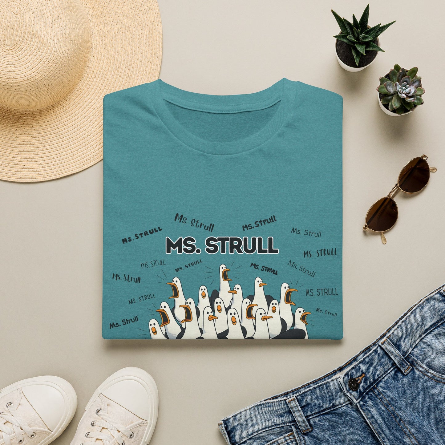 Ms. Strull - Seagull Crew Graphic T-Shirt — Personalized