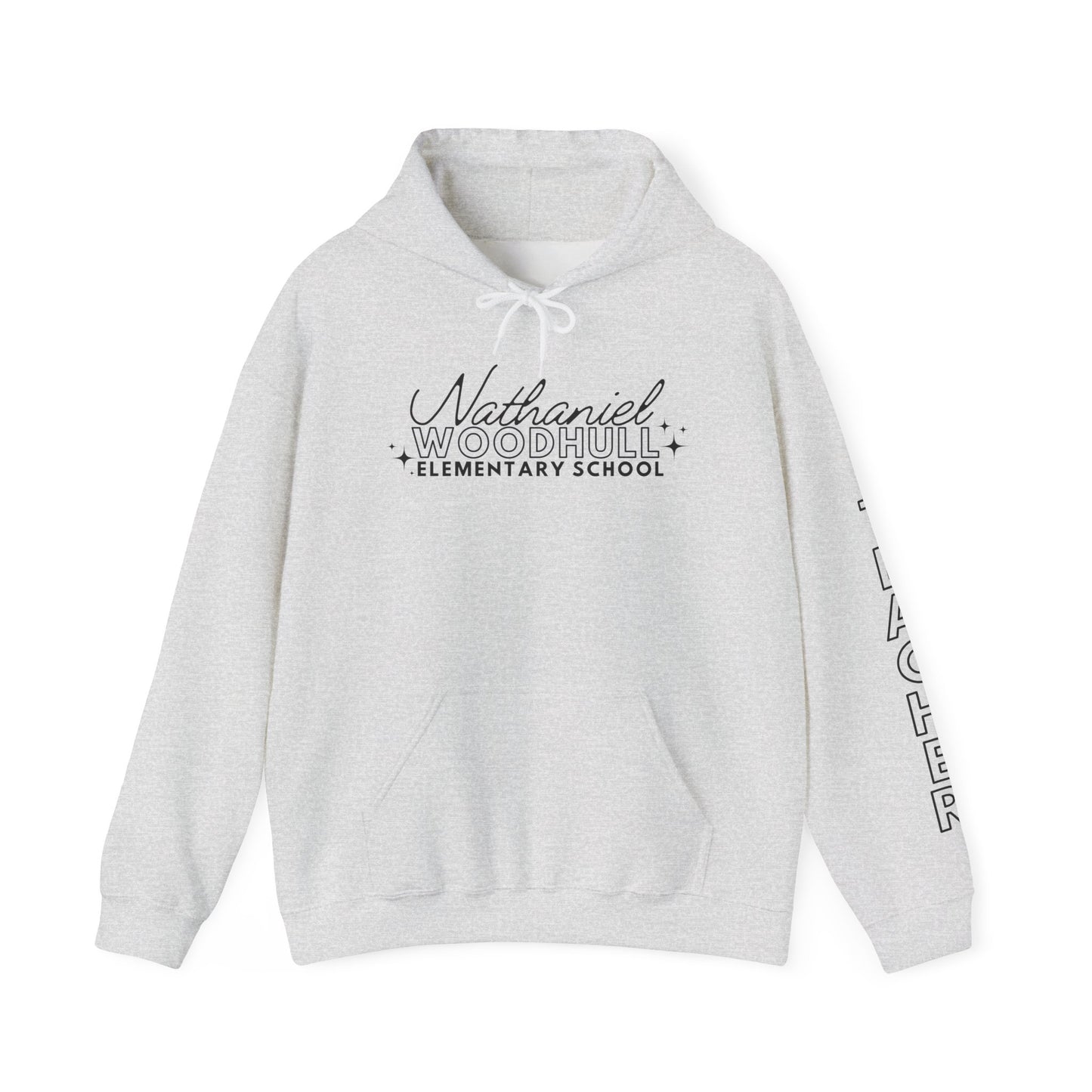 Woodhull Teacher Simple Design Hoodie w/ Teacher on Sleeve - Cozy Unisex Sweatshirt