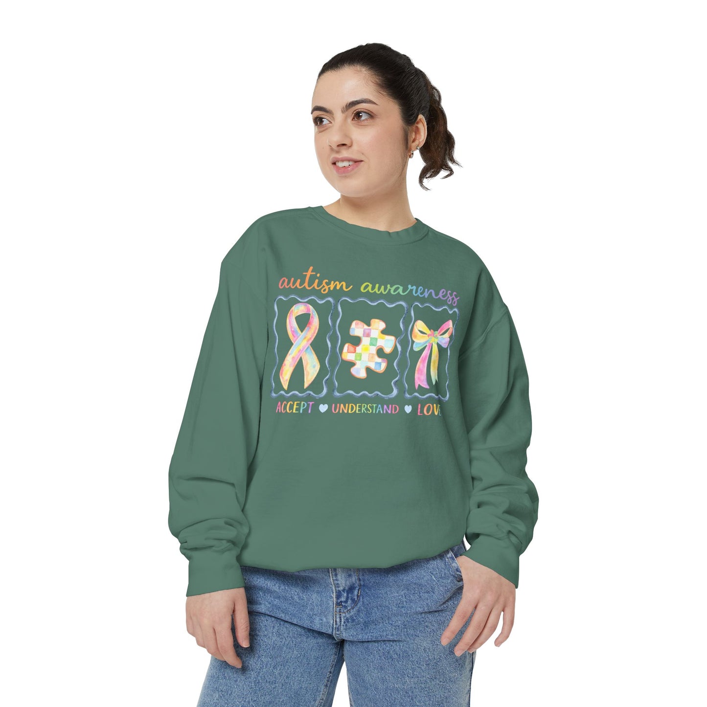 Autism Awareness Sweatshirt — "Accept Understand Love"