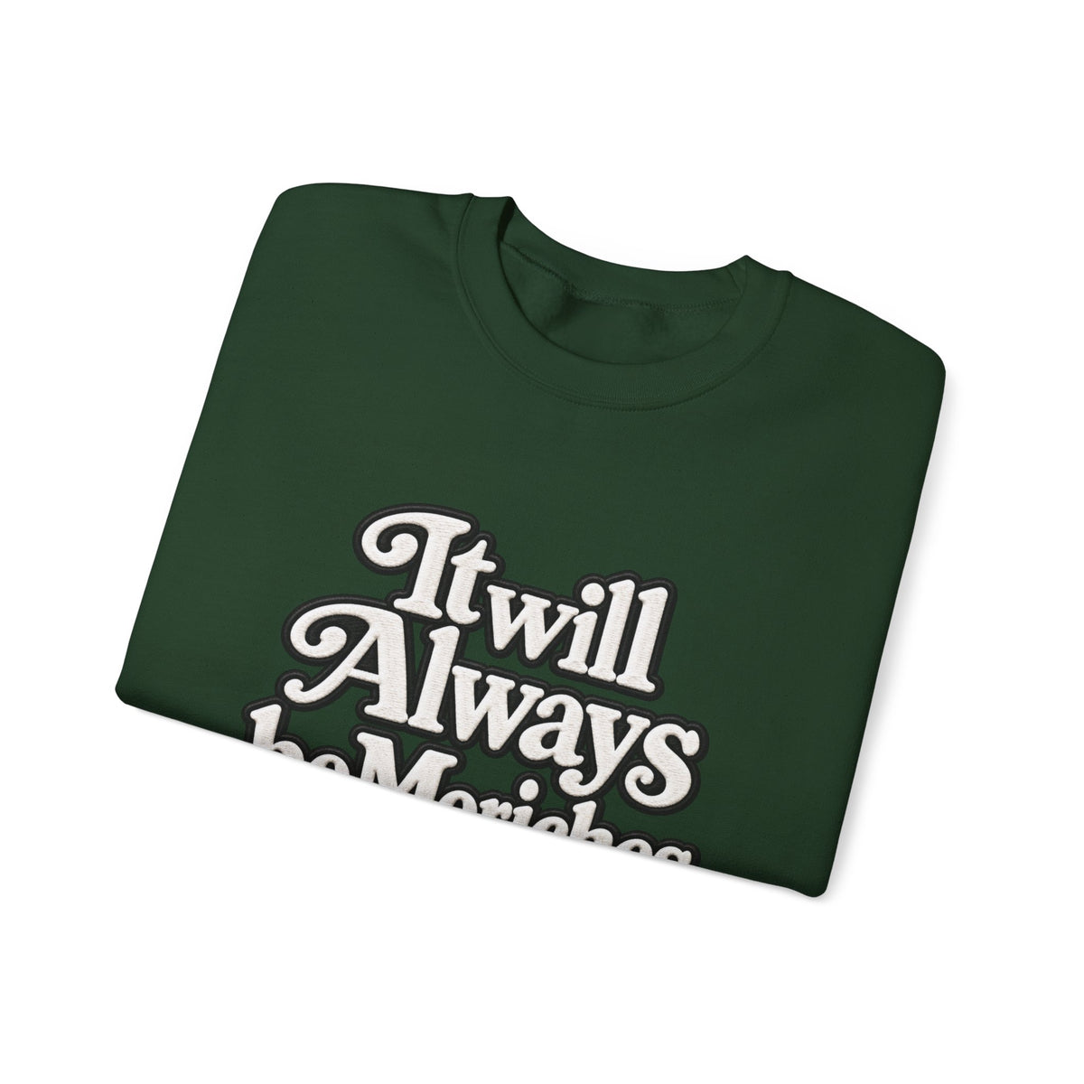 "Moriches or Nowhere" w/ apple- LARGE FRONT Crewneck Sweatshirt