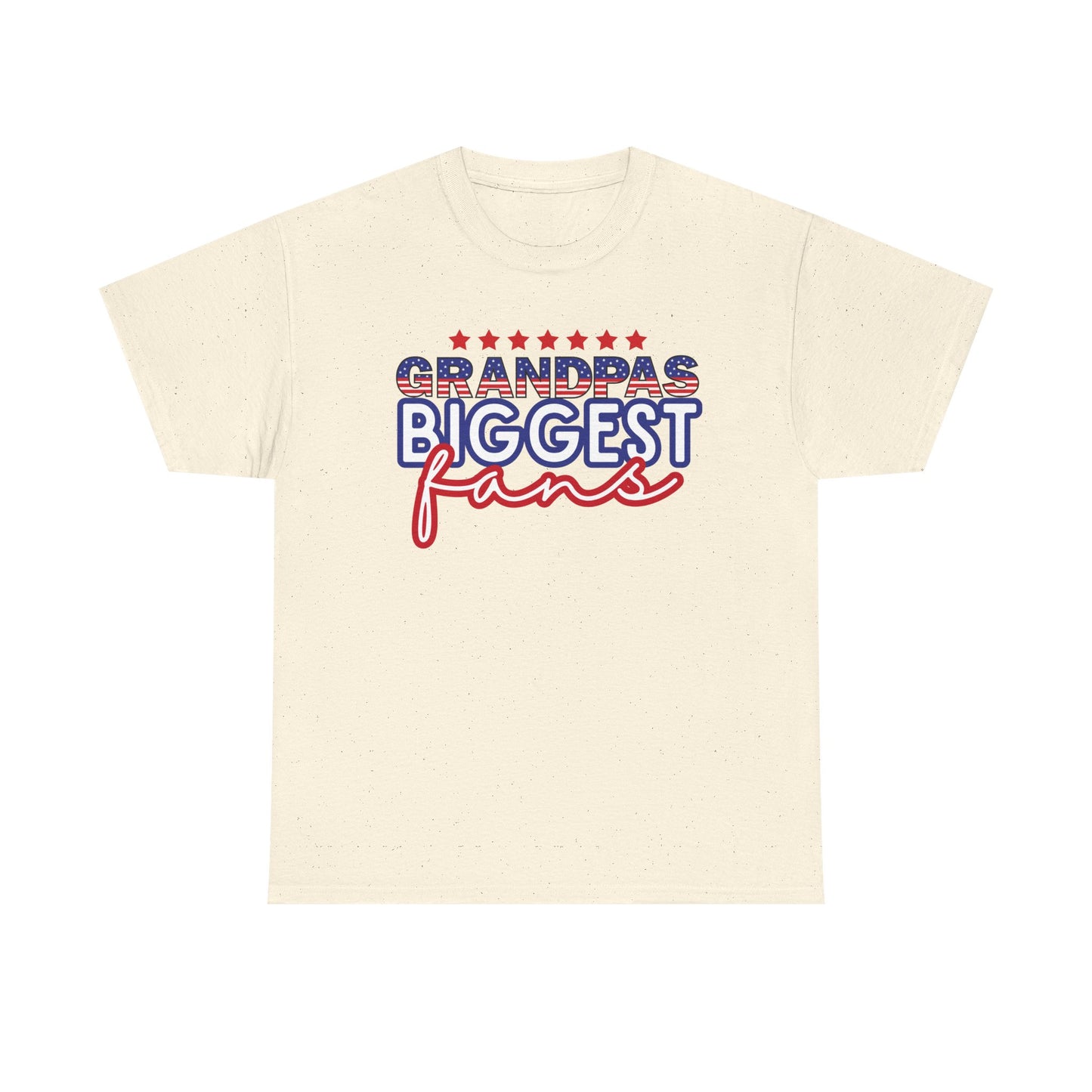 Custom- Jolly- Grandpa's Biggest Fan Unisex Heavy Cotton Tee - Patriotic Family Shirt