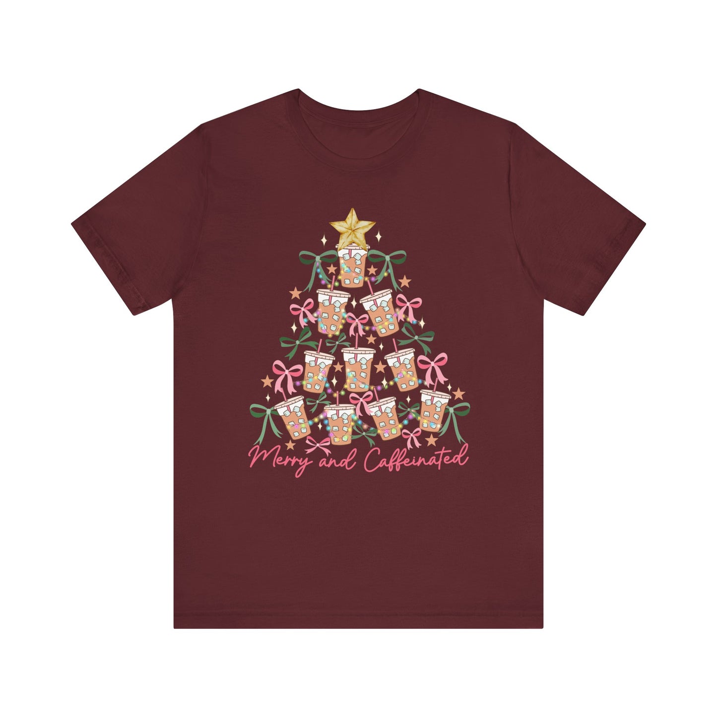 Merry and Caffeinated— Christmas Unisex T‑Shirt