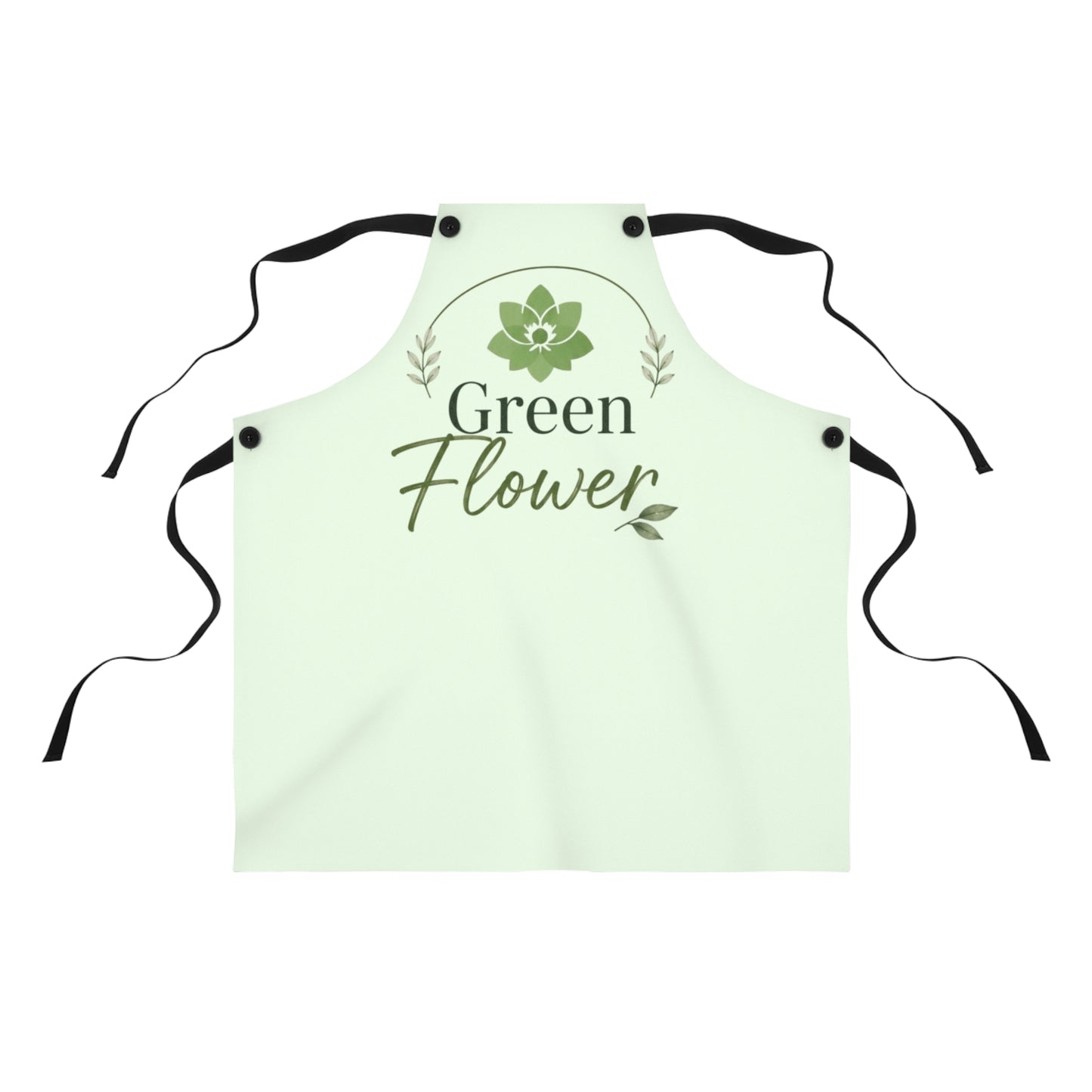 Green Flower Apron — Floral Garden Apron- Personalized