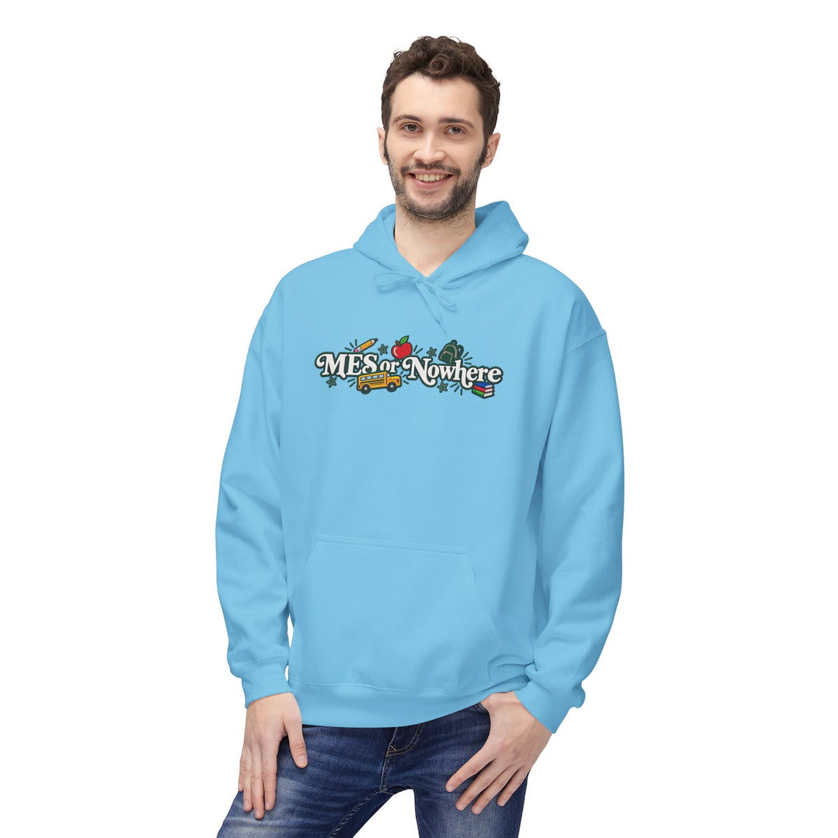 "MES or Nowhere" w/ apple- Moriches Hoodie