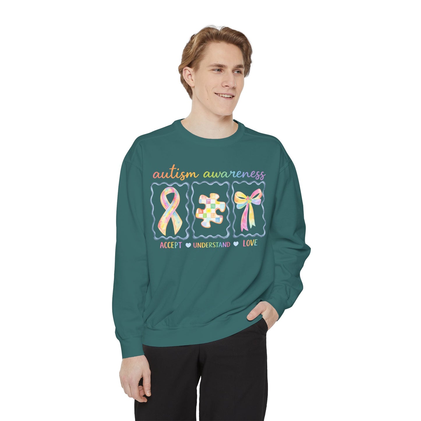 Autism Awareness Sweatshirt — "Accept Understand Love"