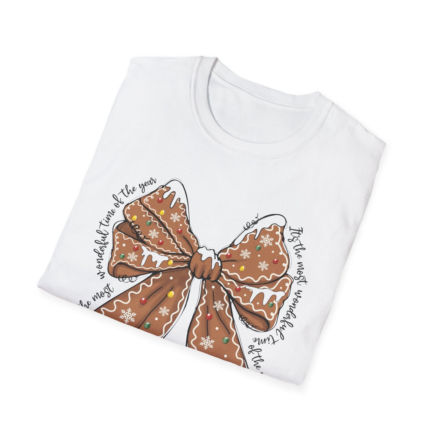 Gingerbread Bow- Christmas Unisex t-shirt