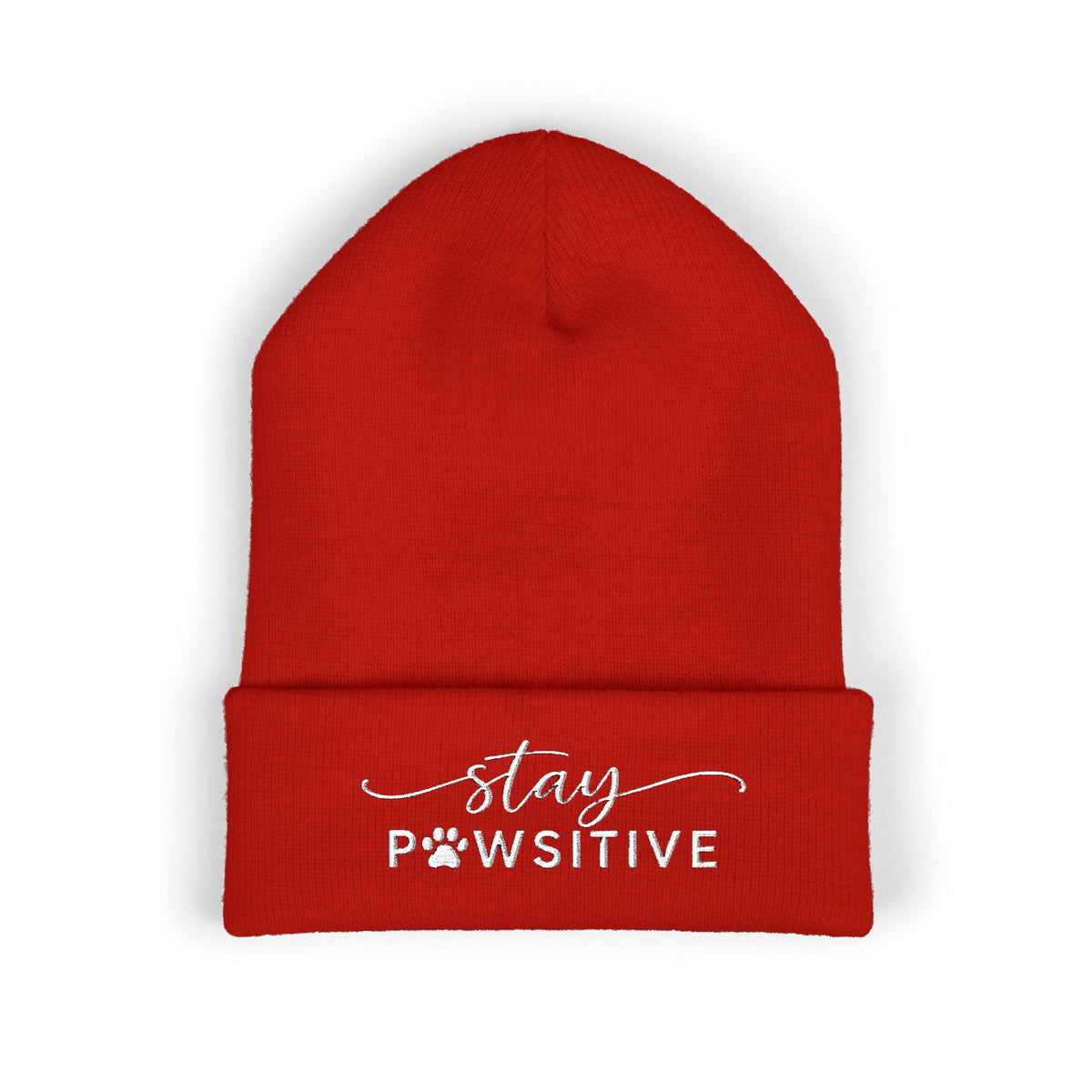 Hound and Home- "Stay Pawsitive" Embroidered Beanie