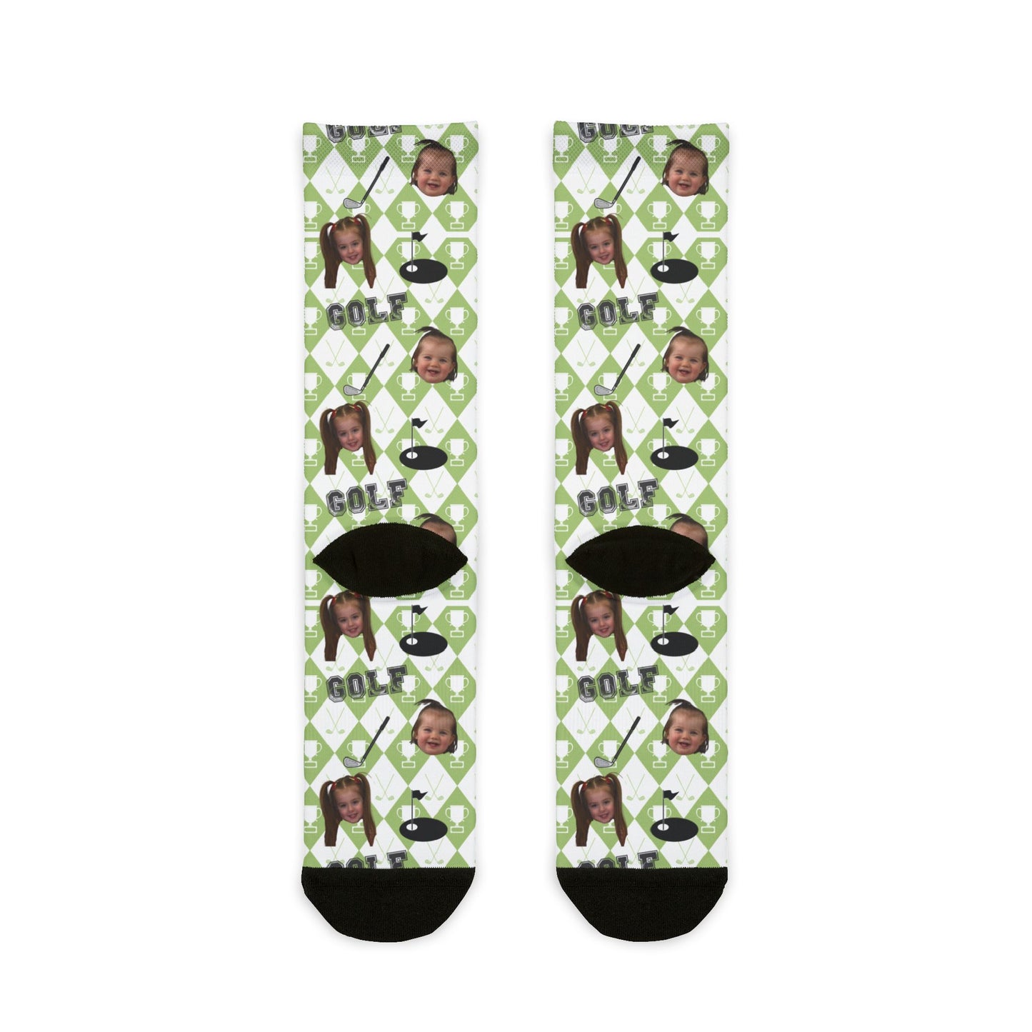 Paige- Golf Socks- Personalized Face- Crew Socks