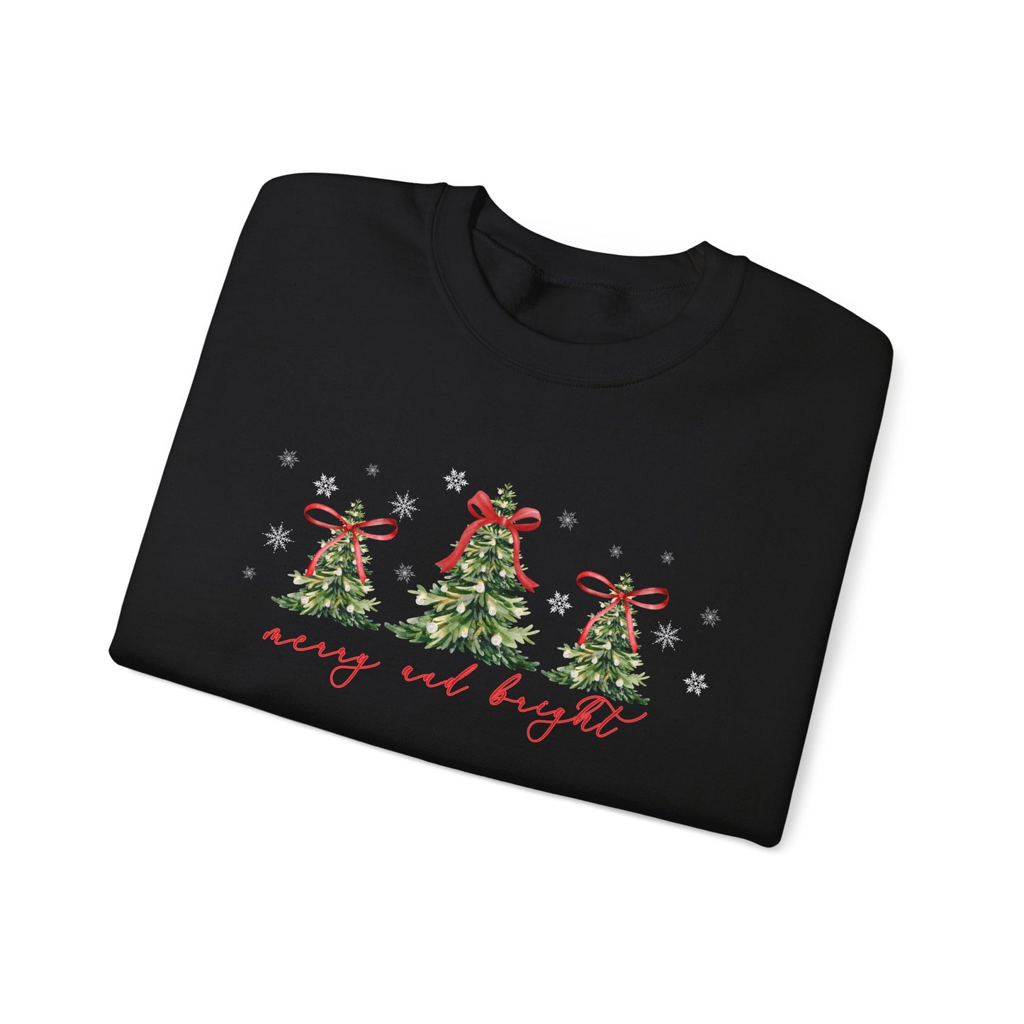 Christmas Trees "Merry and Bright" Christmas Crewneck