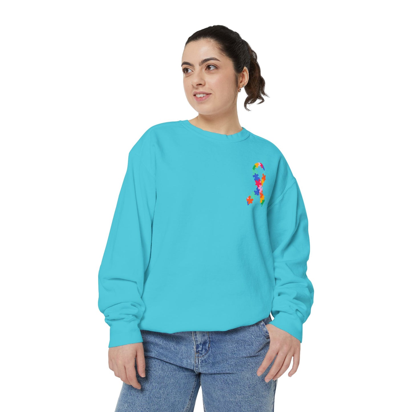 Autism Awareness Puzzle Piece & Ribbon Sweatshirt — Awareness Collection