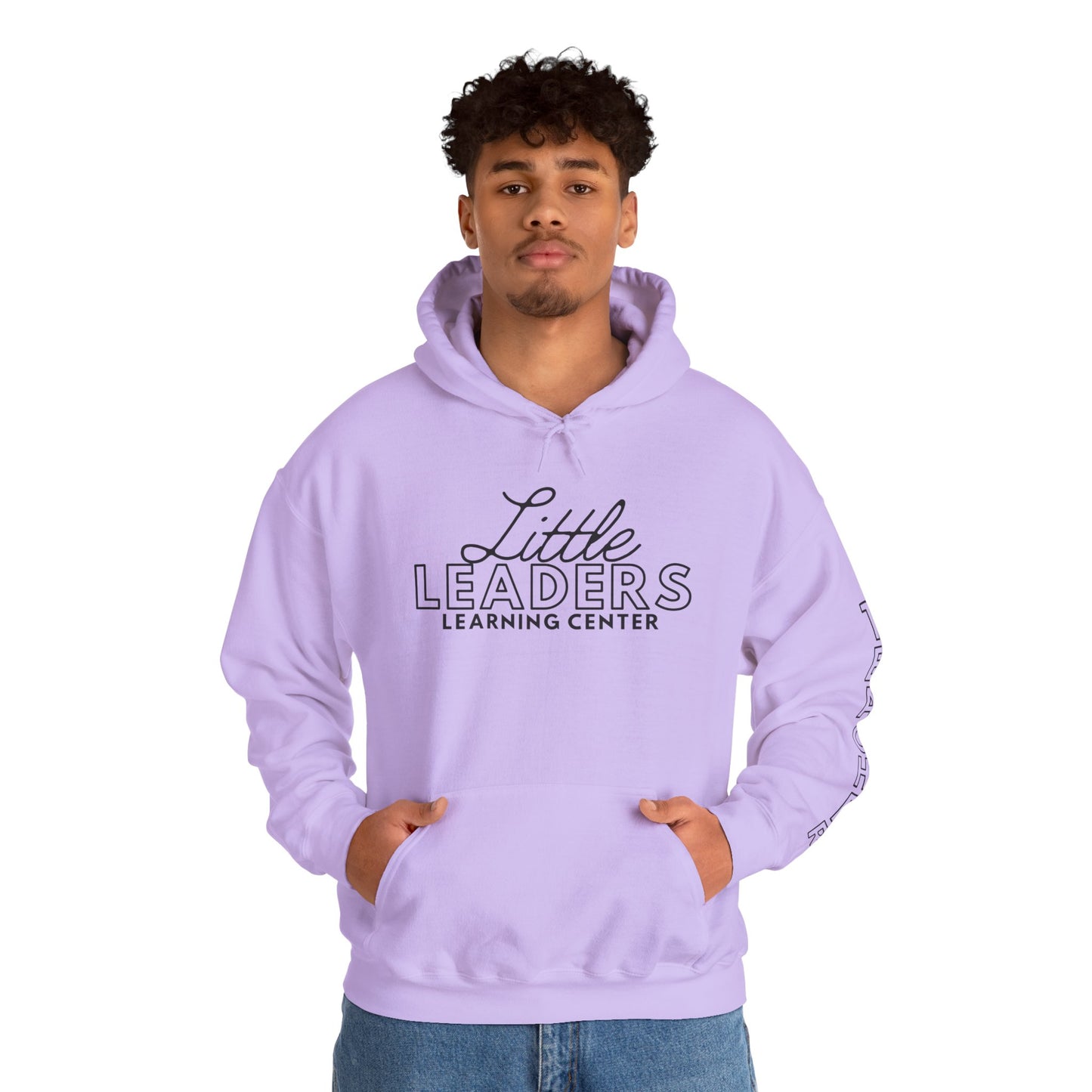 Little Leaders Teacher Simple Design Hoodie w/ Teacher on Sleeve - Cozy Unisex Sweatshirt