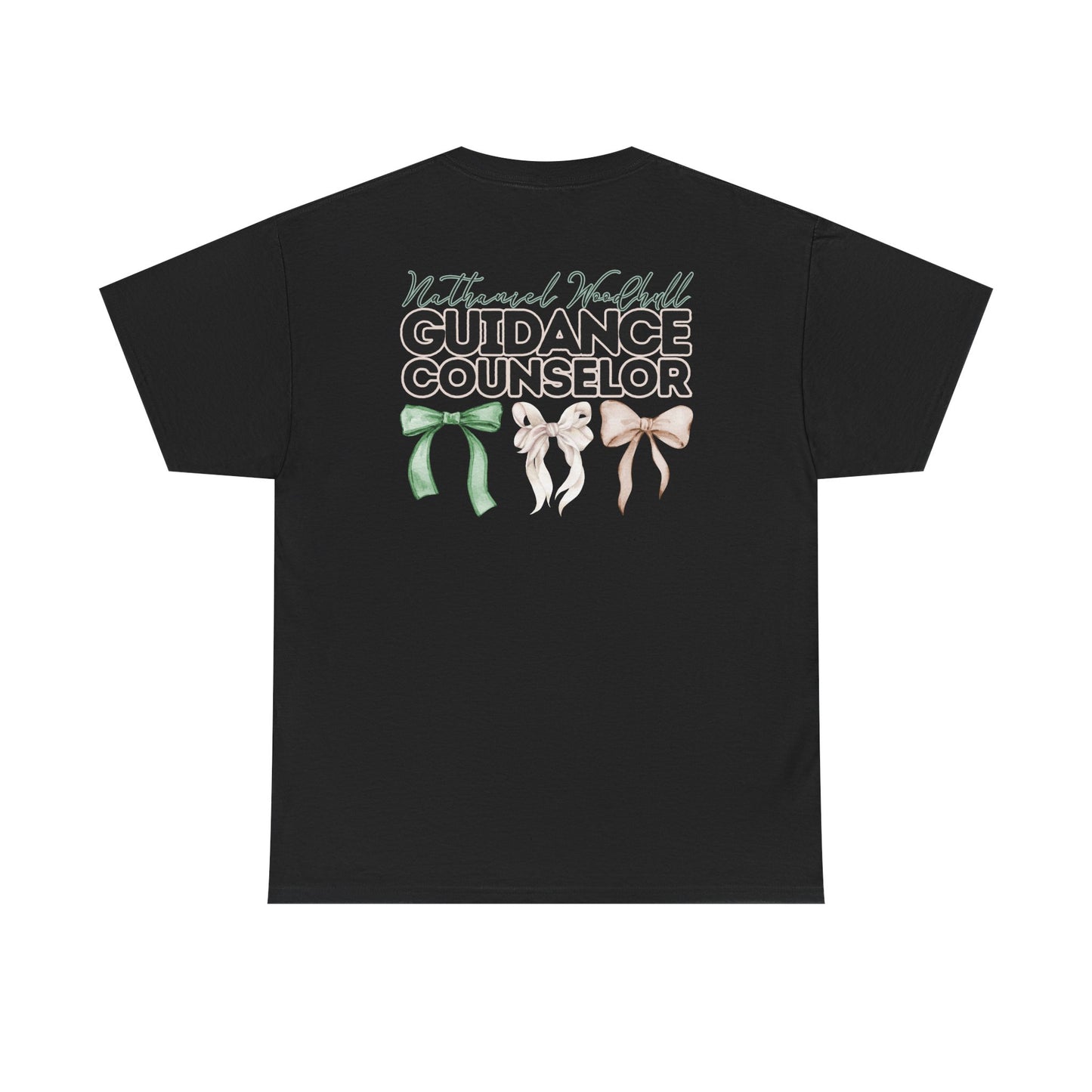 Woodhull Guidance Counselor and Bows- Unisex Heavy Cotton Tee with Bow Design