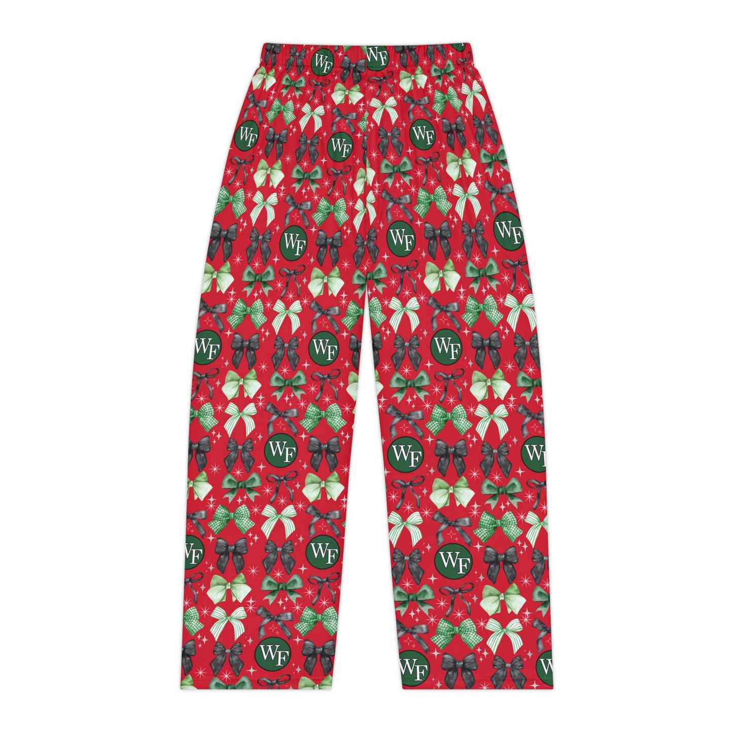 Floyd Strong Cozy Women's Pajama Pants with Green Bow Pattern- Christmas