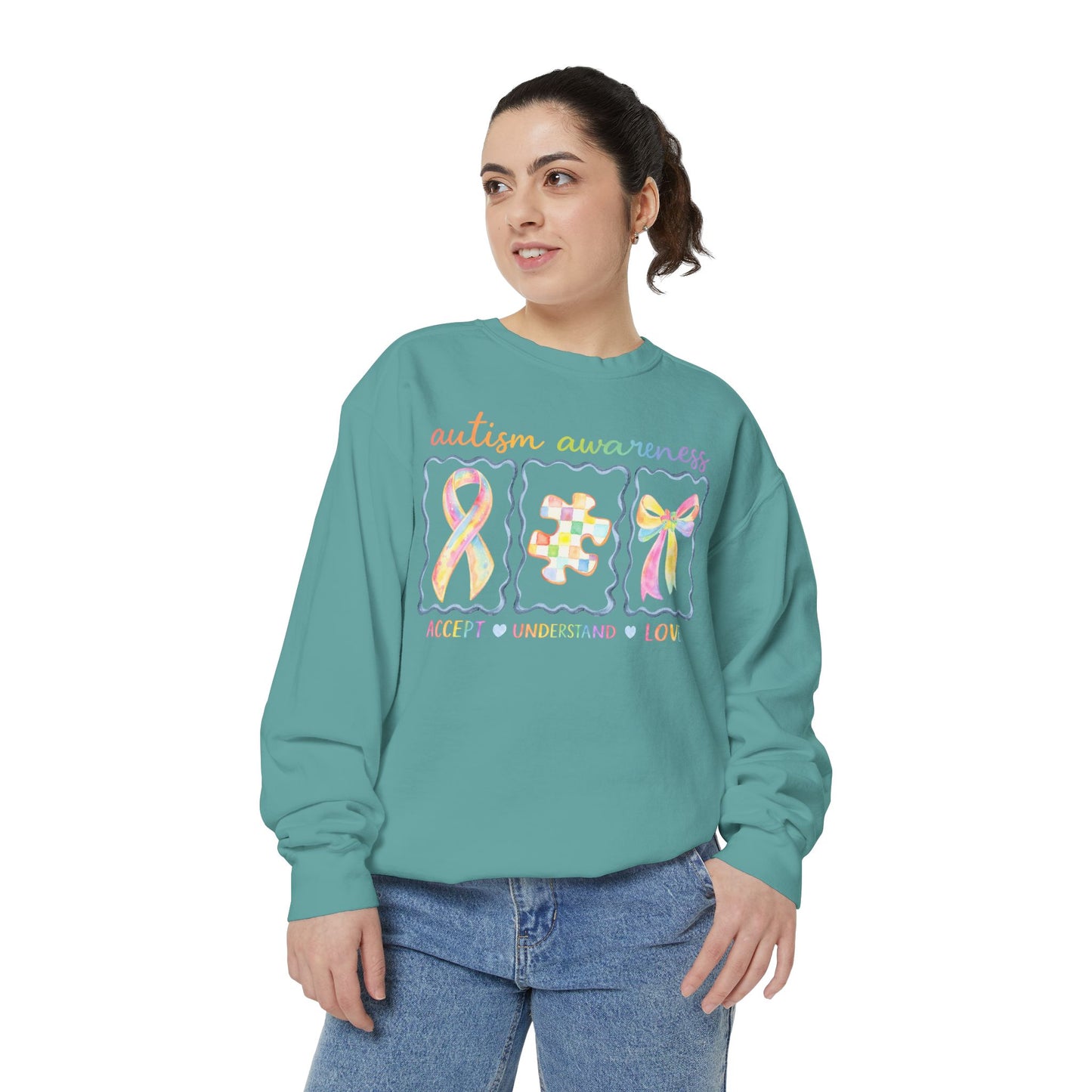 Autism Awareness Sweatshirt — "Accept Understand Love"