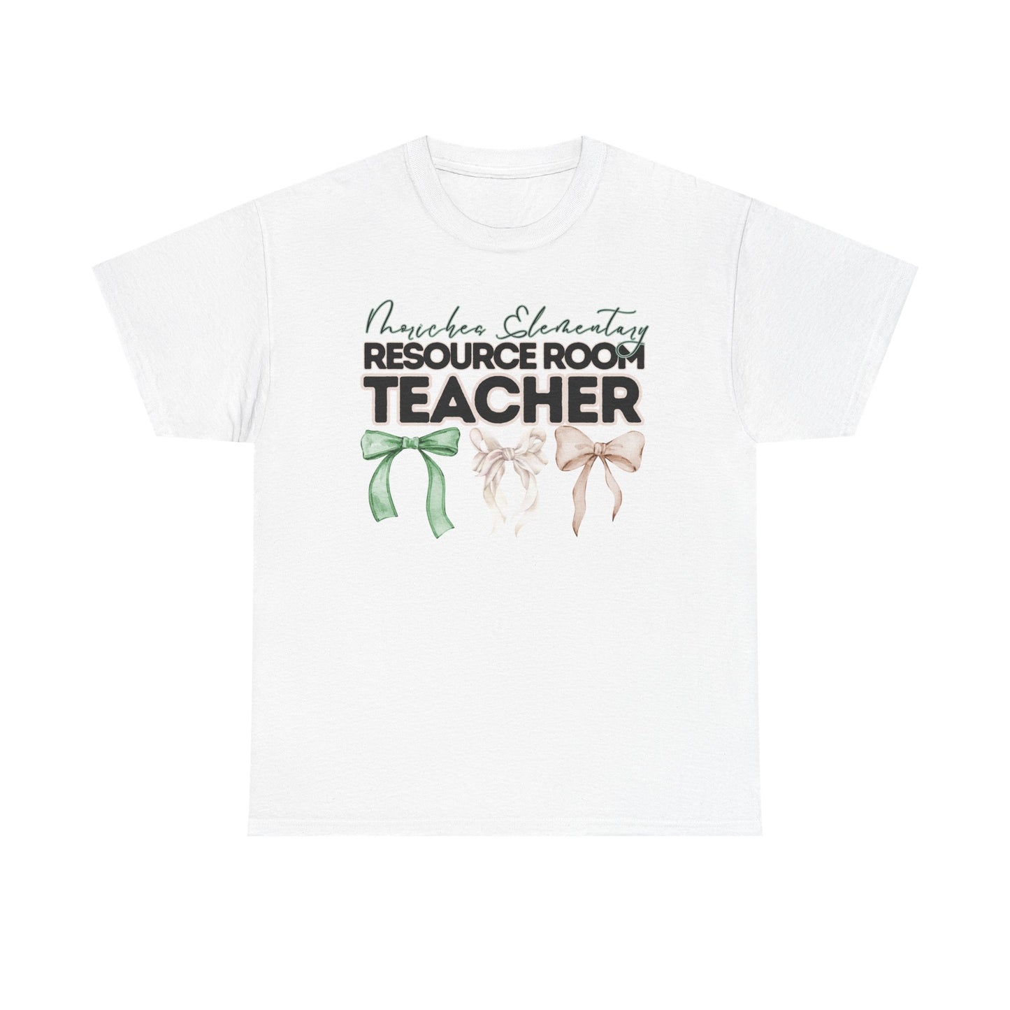 Moriches Resource Room Teacher and Bows- Unisex Heavy Cotton Tee with Bow Design