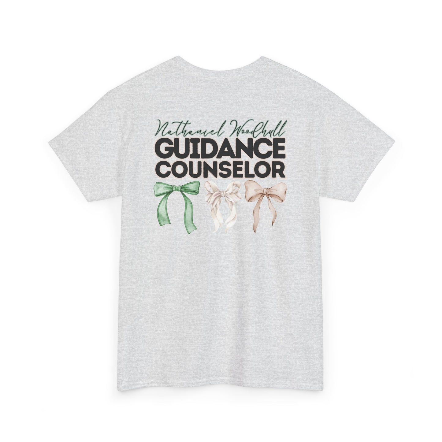 Woodhull Guidance Counselor and Bows- Unisex Heavy Cotton Tee with Bow Design