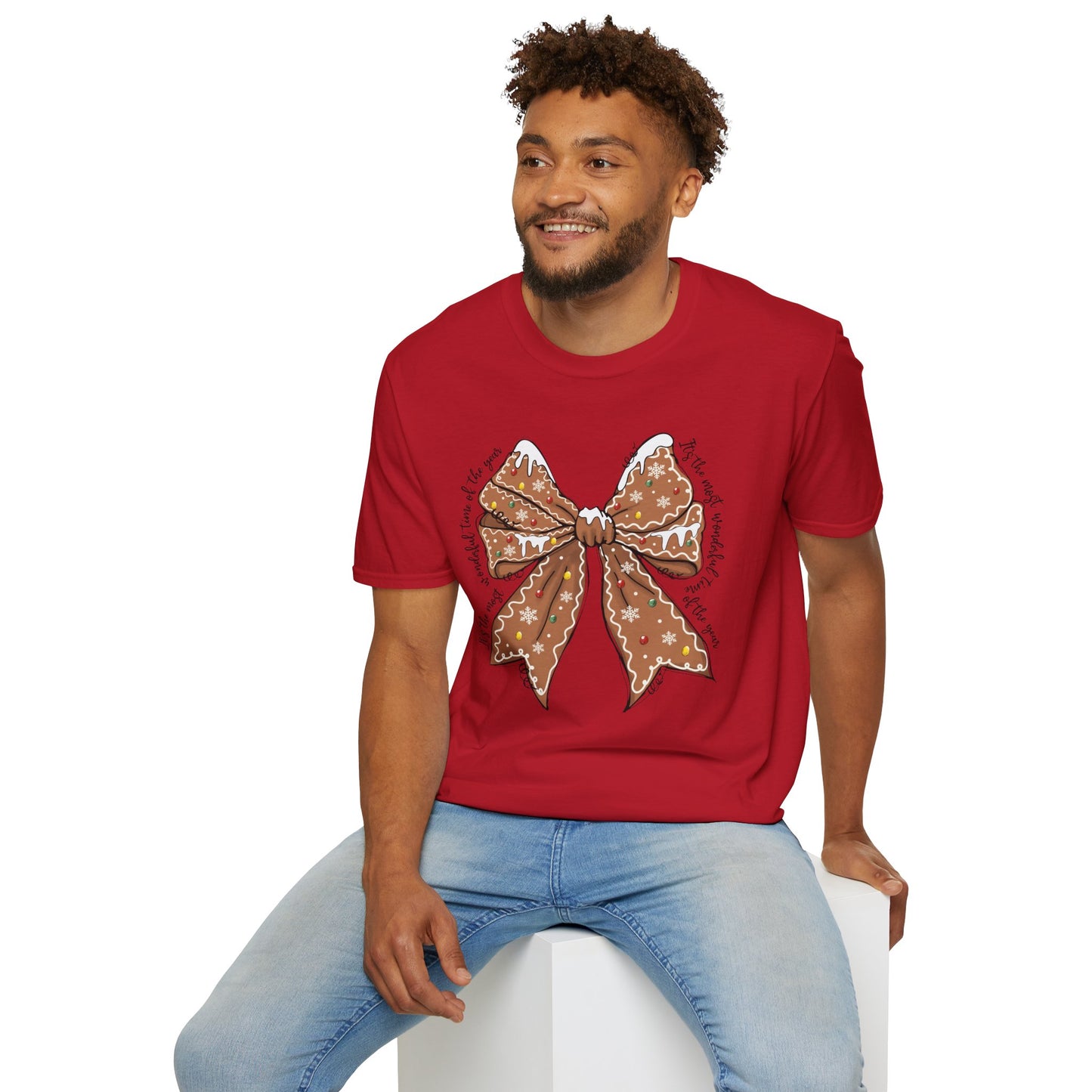 Gingerbread Bow- Christmas Unisex t-shirt