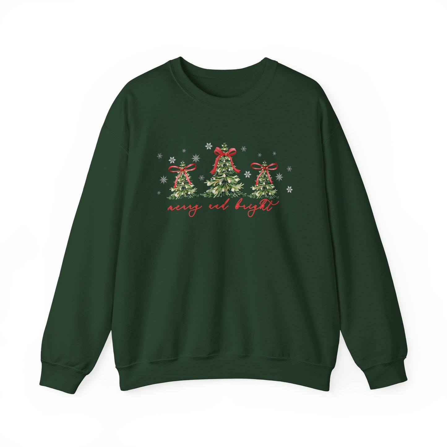 Christmas Trees "Merry and Bright" Christmas Crewneck