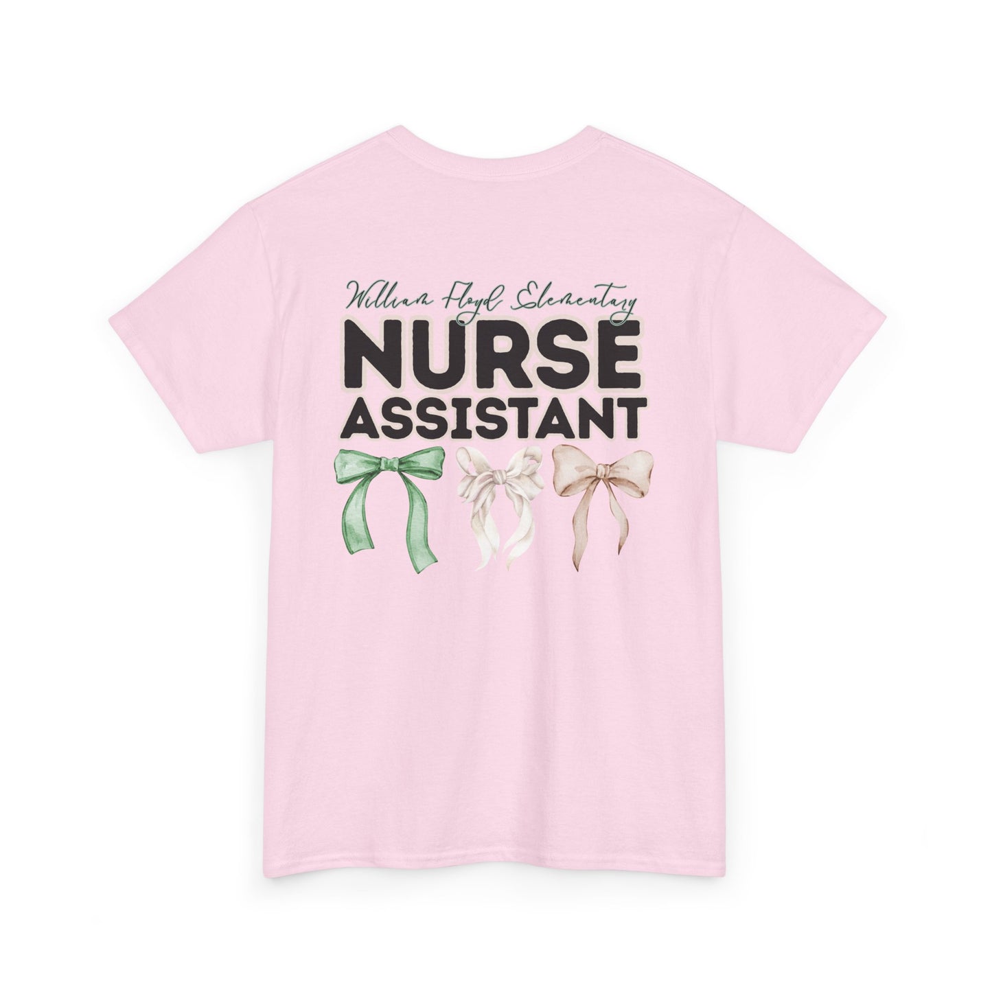WFE Nurse Assistant and Bows- Unisex Heavy Cotton Tee with Bow Design