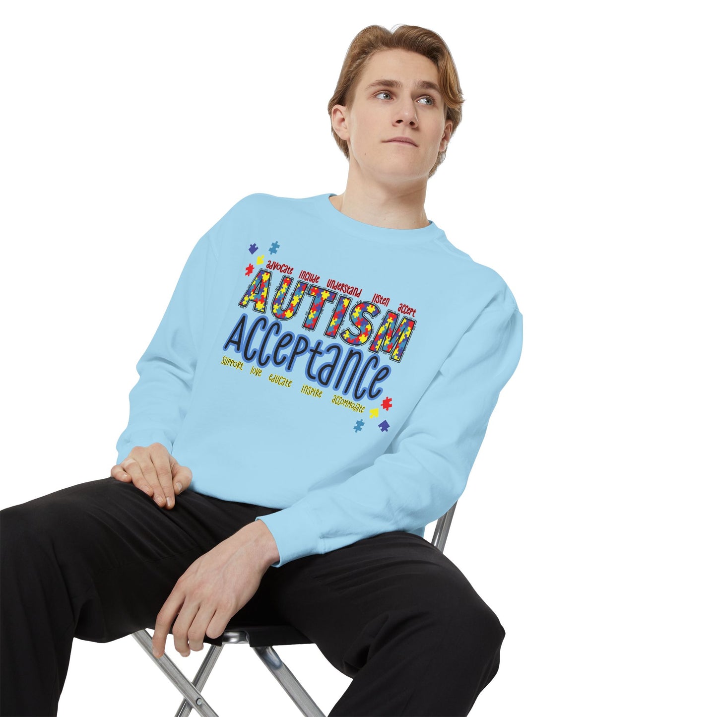 Autism Acceptance Puzzle Piece Sweatshirt — Awareness Collection