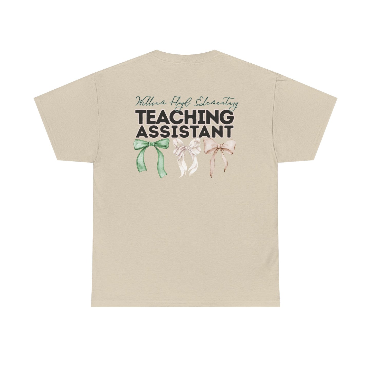 WFE Teaching Assistant and Bows- Unisex Heavy Cotton Tee with Bow Design