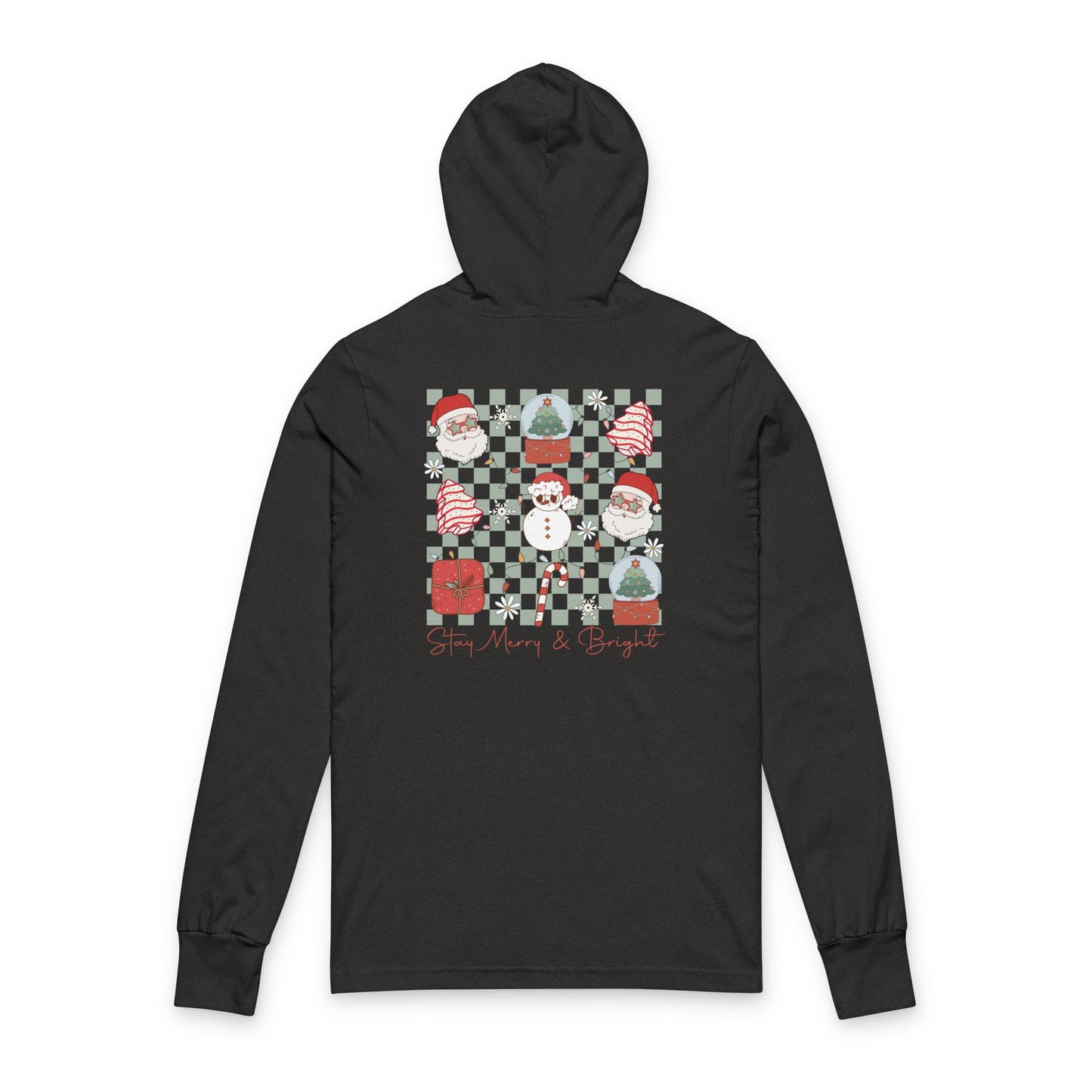 Merry and Bright Hoodie Long Sleeve Tee- Christmas