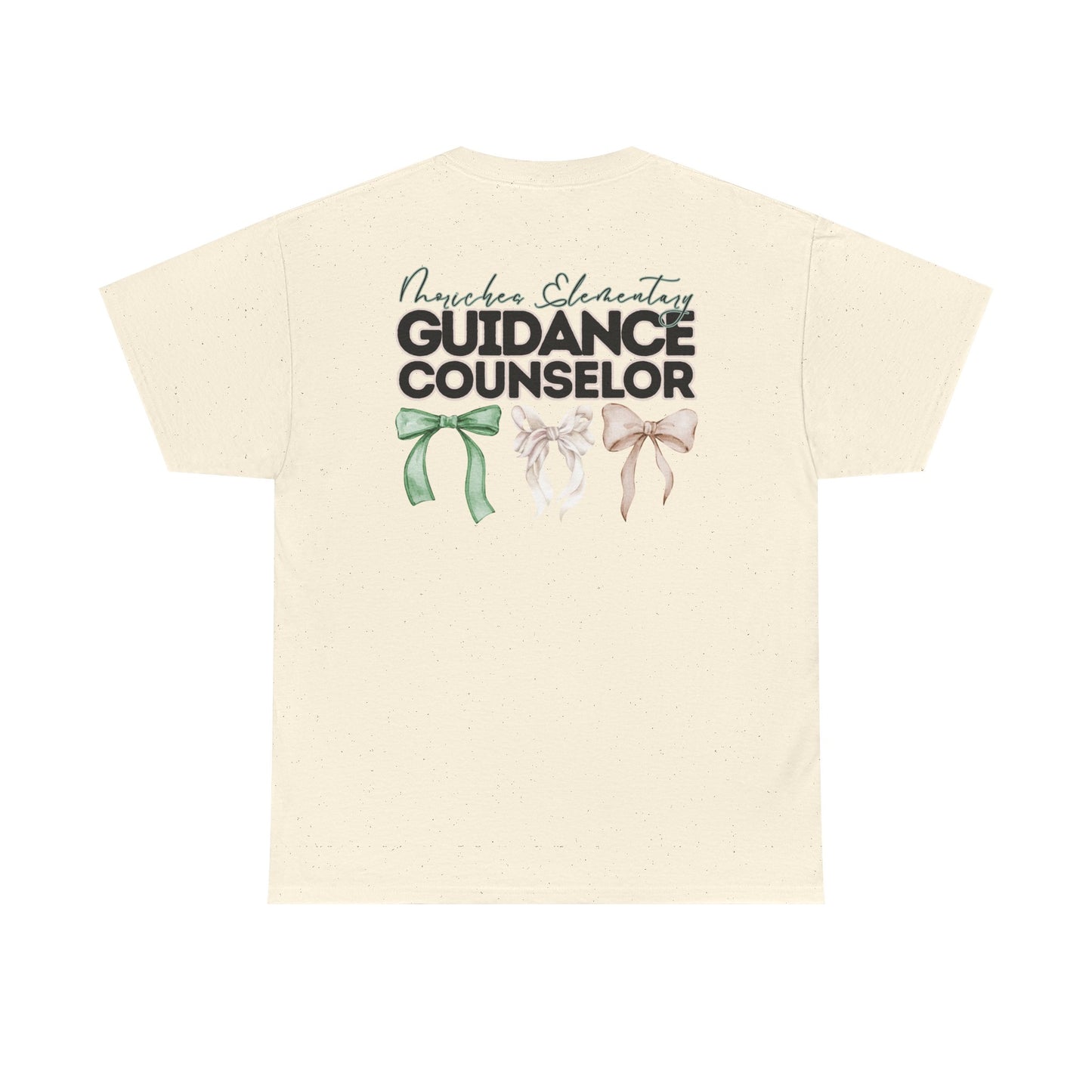 Moriches Guidance Counselor and Bows- Unisex Heavy Cotton Tee with Bow Design