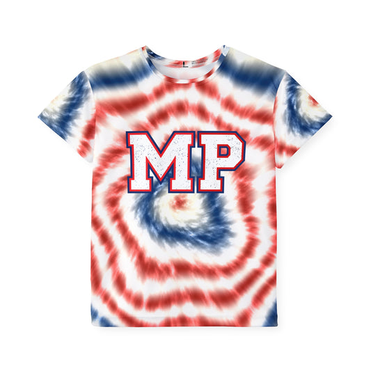 Miller Place - Kids Sports Jersey - Red/White/Blue Spiral Tie-Dye
