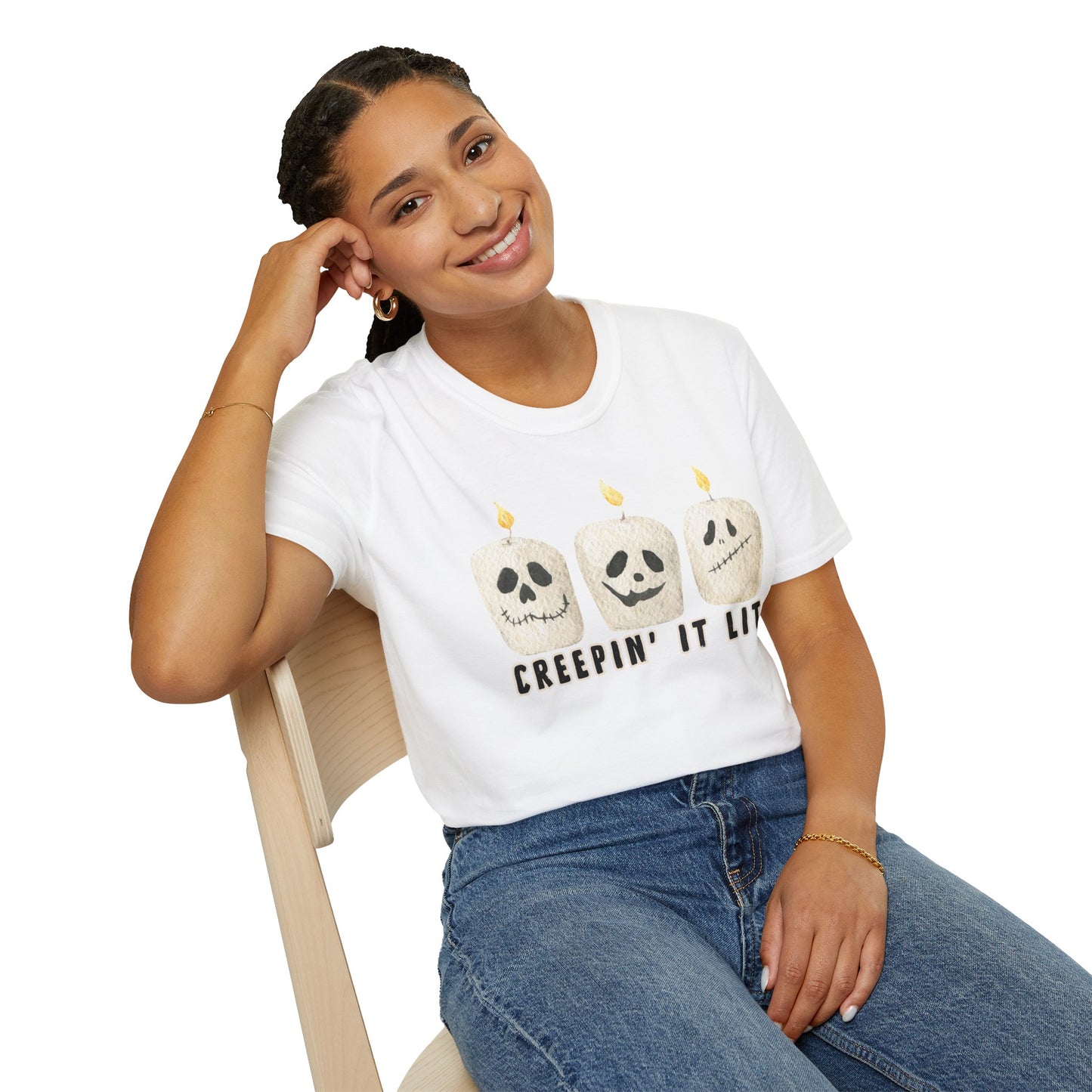 Creepin' it Lit Halloween Themed T-Shirt- Unisex Softstlye