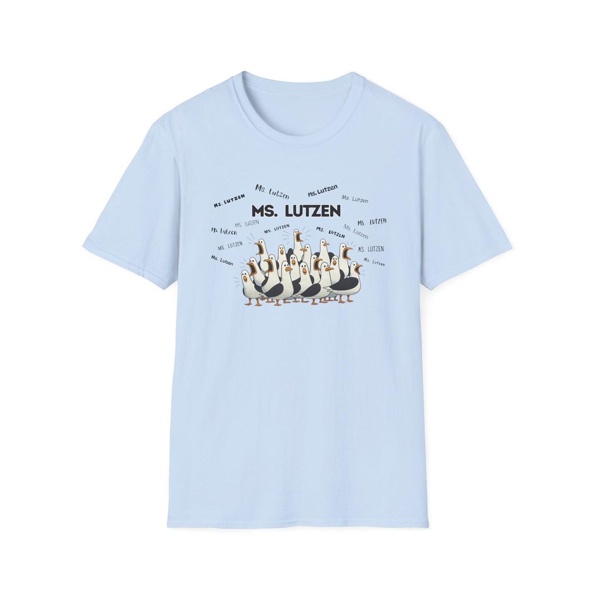 Ms. Lutzen- Seagull Crew Graphic T-Shirt — Personalized
