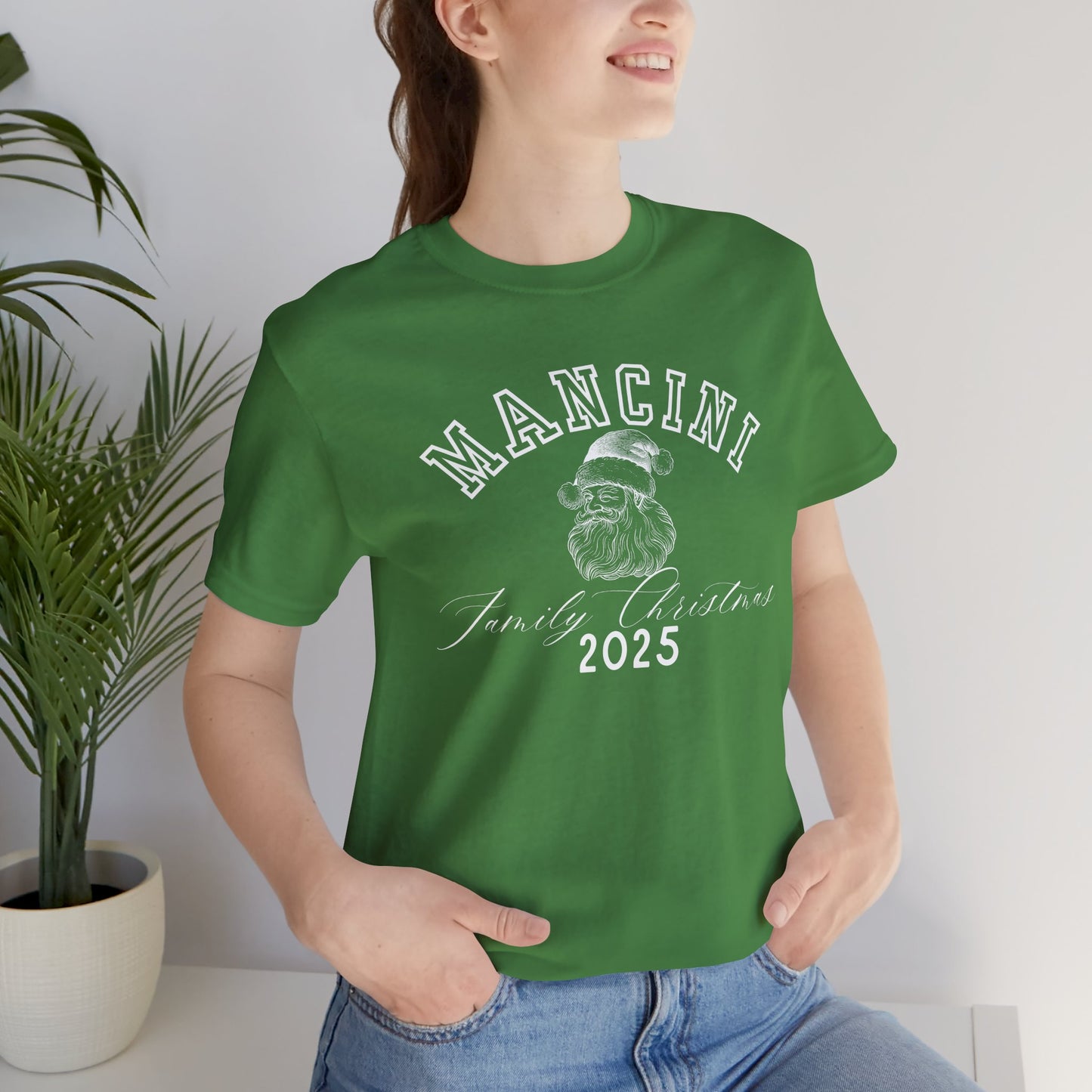 FAMILY NAME- SANTA- Personalized- Unisex Jersey Short Sleeve Tee