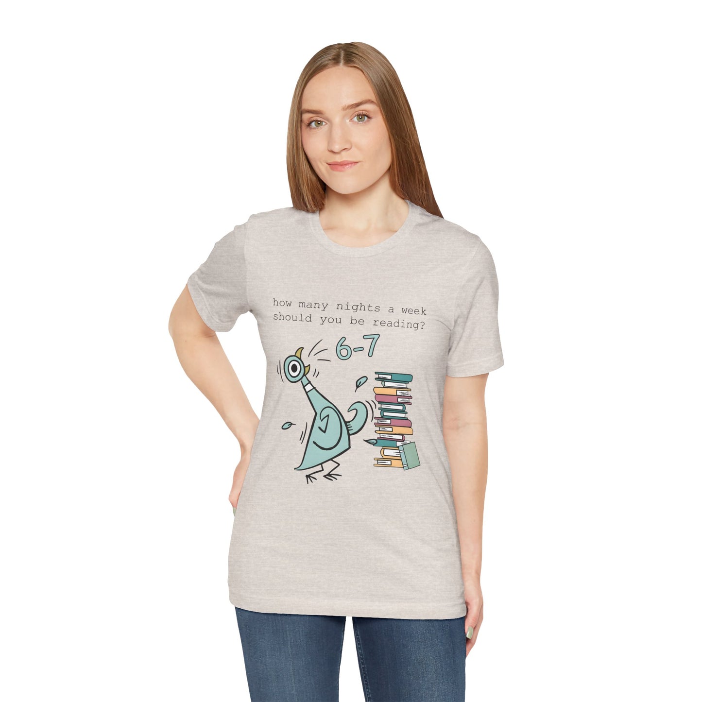 Pigeon Reading- 6 7 — Teacher Unisex T‑Shirt
