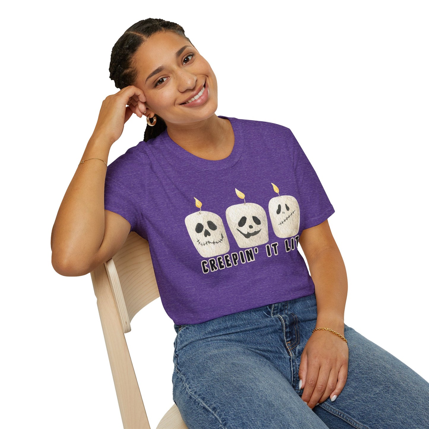 Creepin' it Lit Halloween Themed T-Shirt- Unisex Softstlye