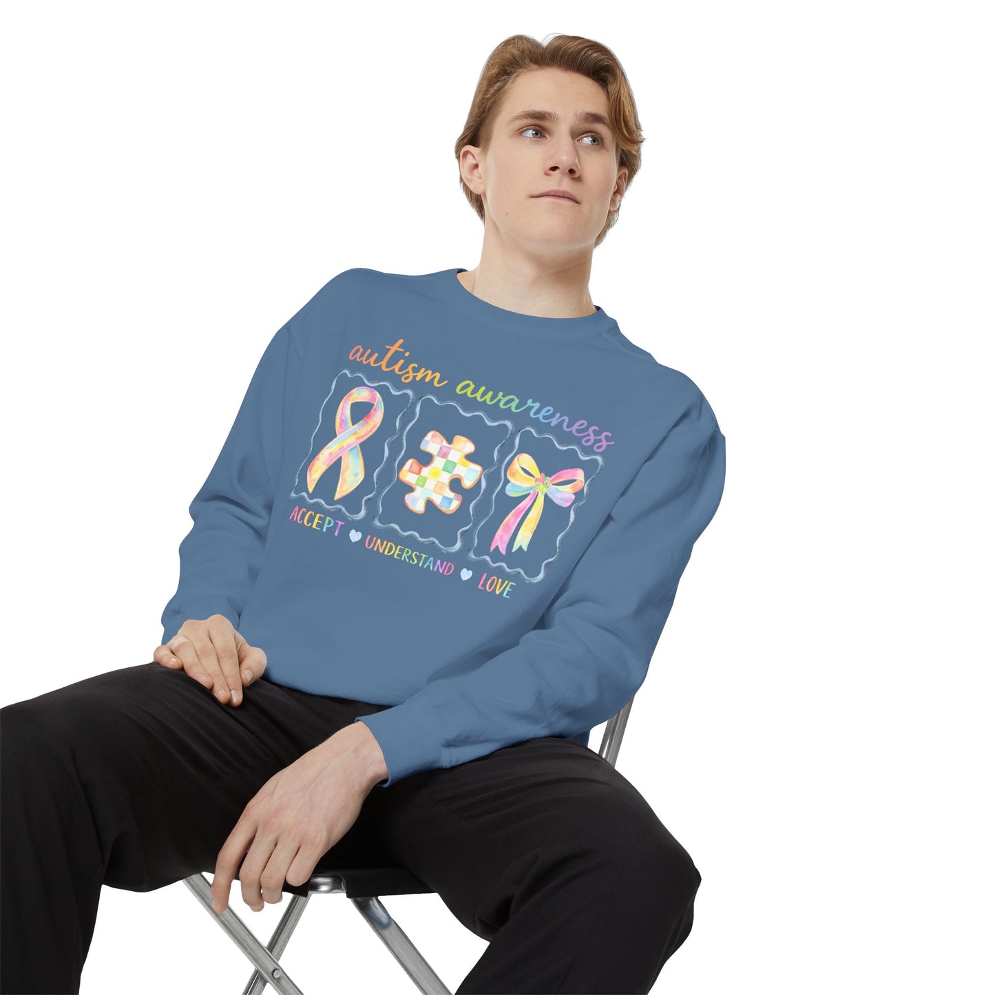 Autism Awareness Sweatshirt — "Accept Understand Love"